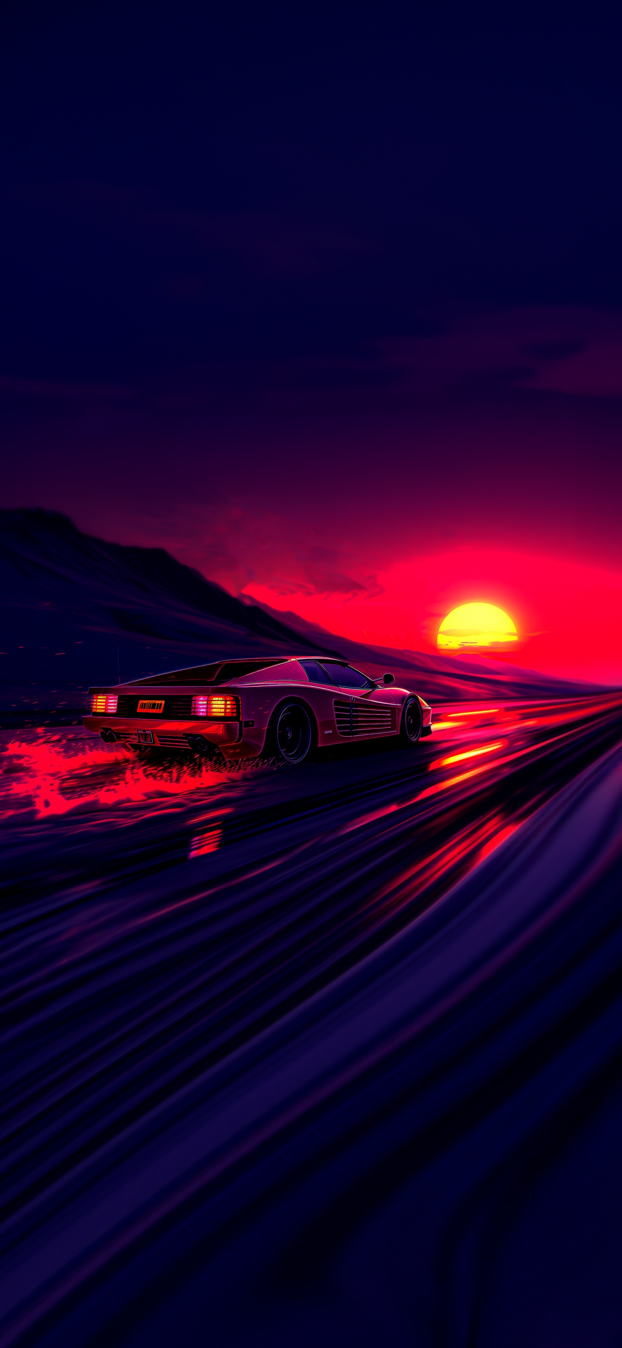 Ferrari Testarossa, Automotive Lighting, Cloud, Asphalt, Car. Wallpaper in 1242x2688 Resolution