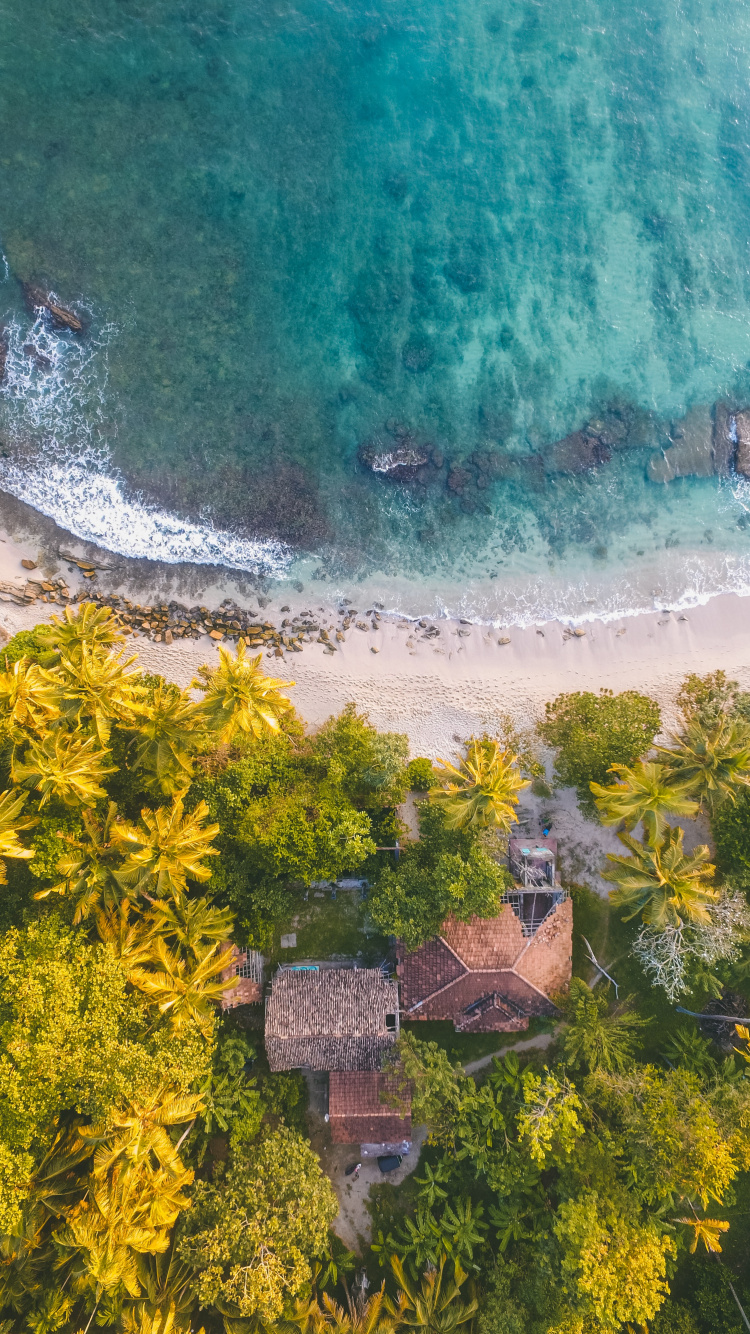 Tir de Drone de Plage, Plage, Sand, Rive, Eau. Wallpaper in 750x1334 Resolution