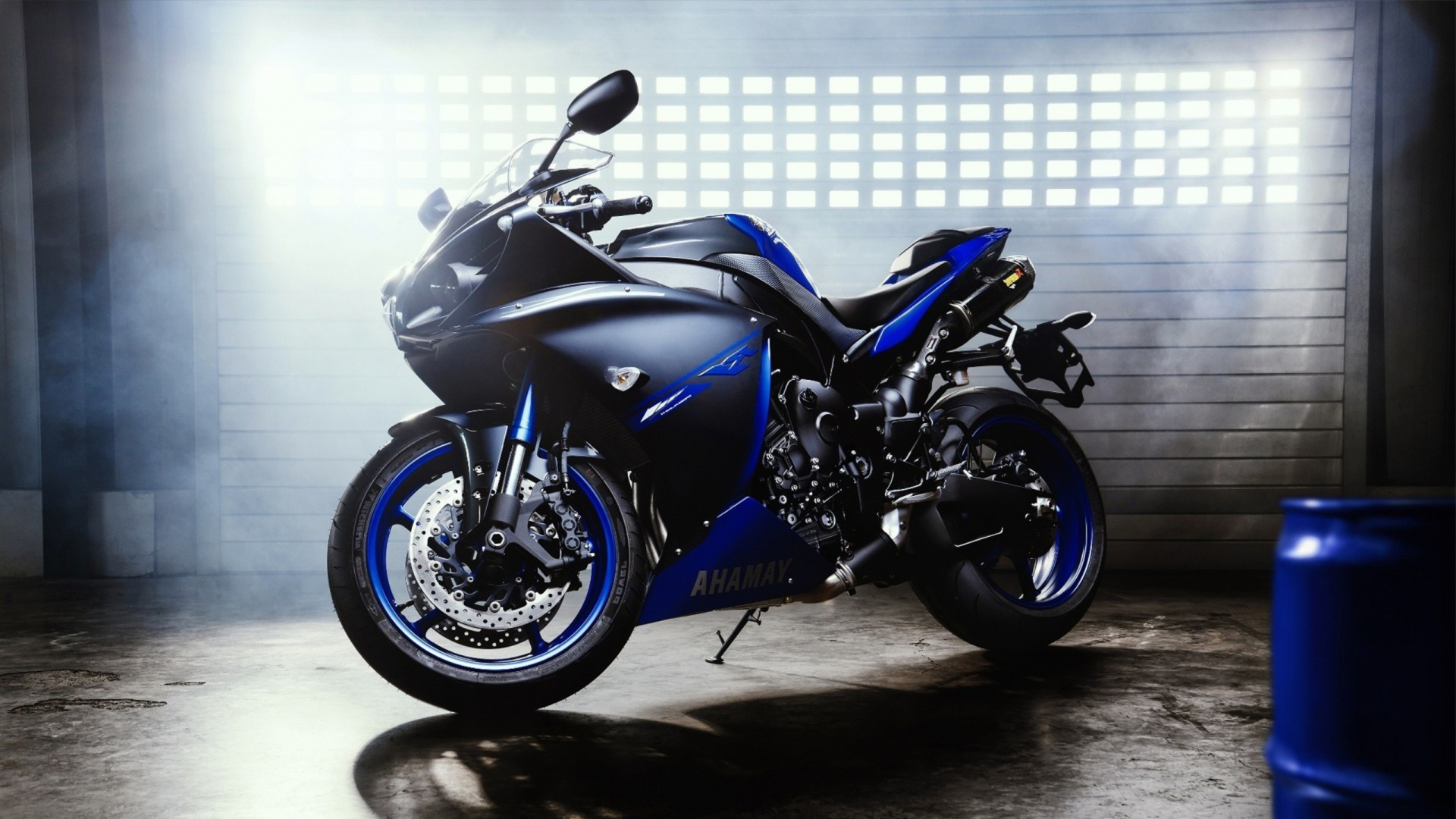 Bicicleta Deportiva Bmw Negra y Azul. Wallpaper in 1920x1080 Resolution