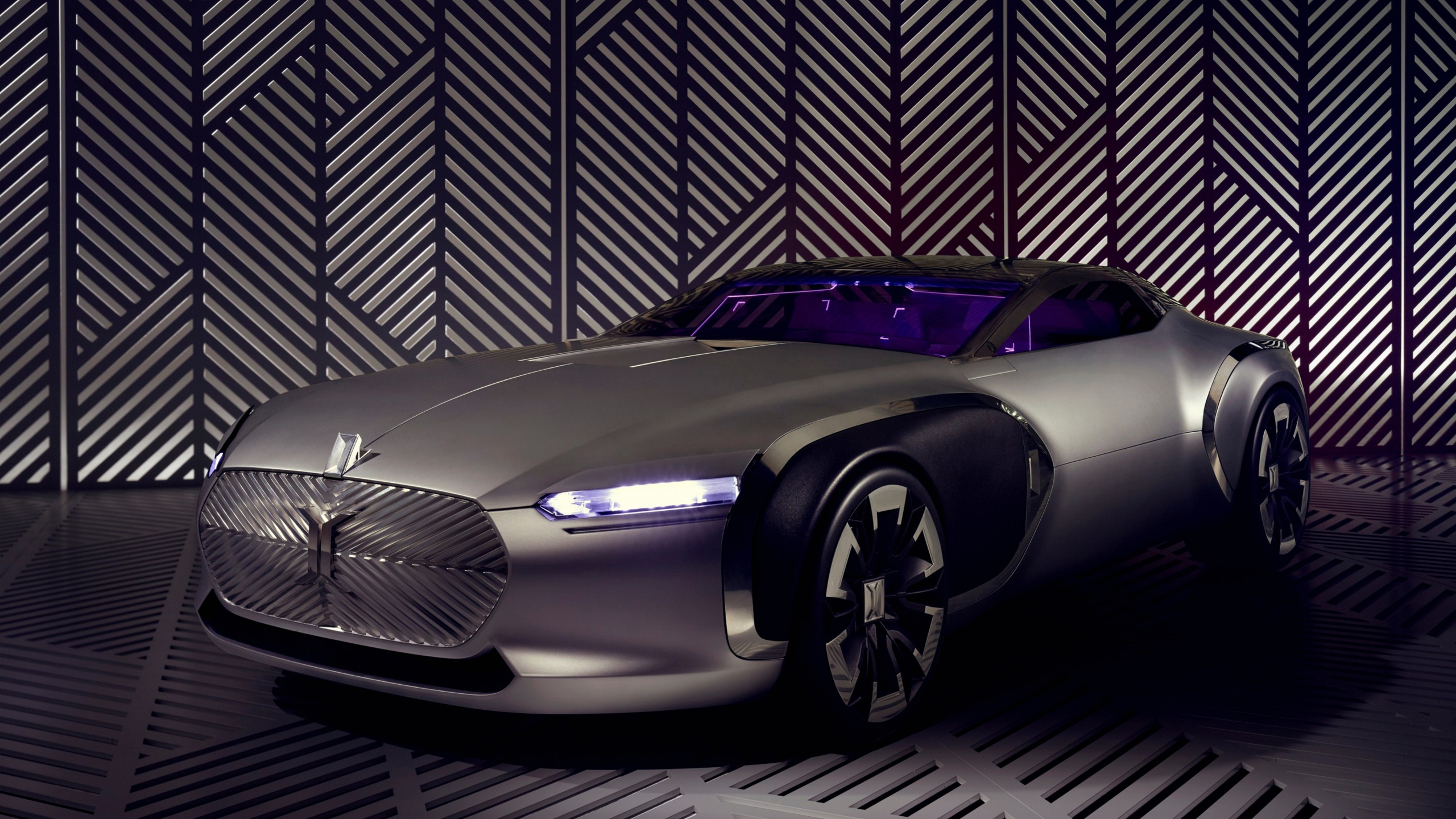 Grayscale Photo of Coupe in Front of Wall. Wallpaper in 2560x1440 Resolution