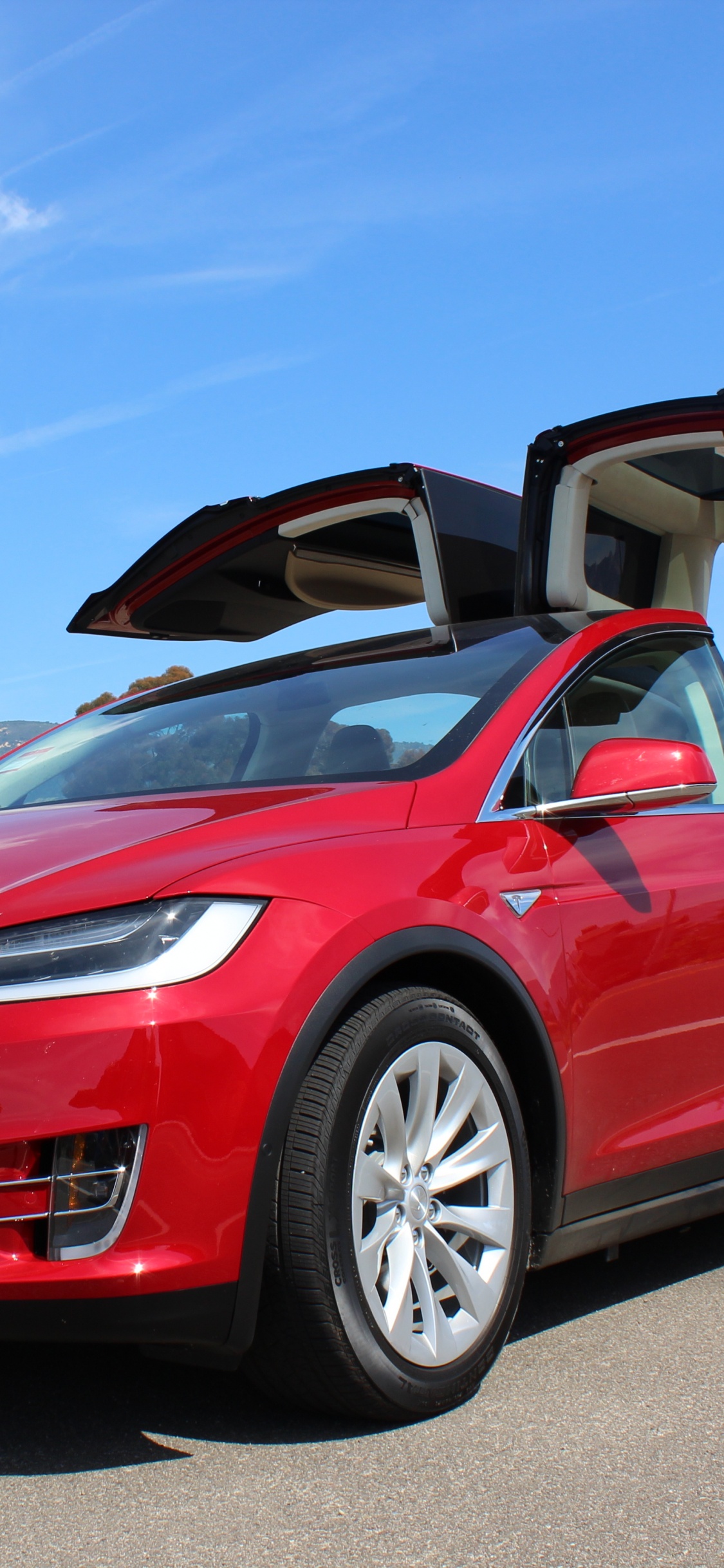 Mann in Grauer Jacke, Der Tagsüber Neben Rotem Ferrari-Auto Steht. Wallpaper in 1125x2436 Resolution