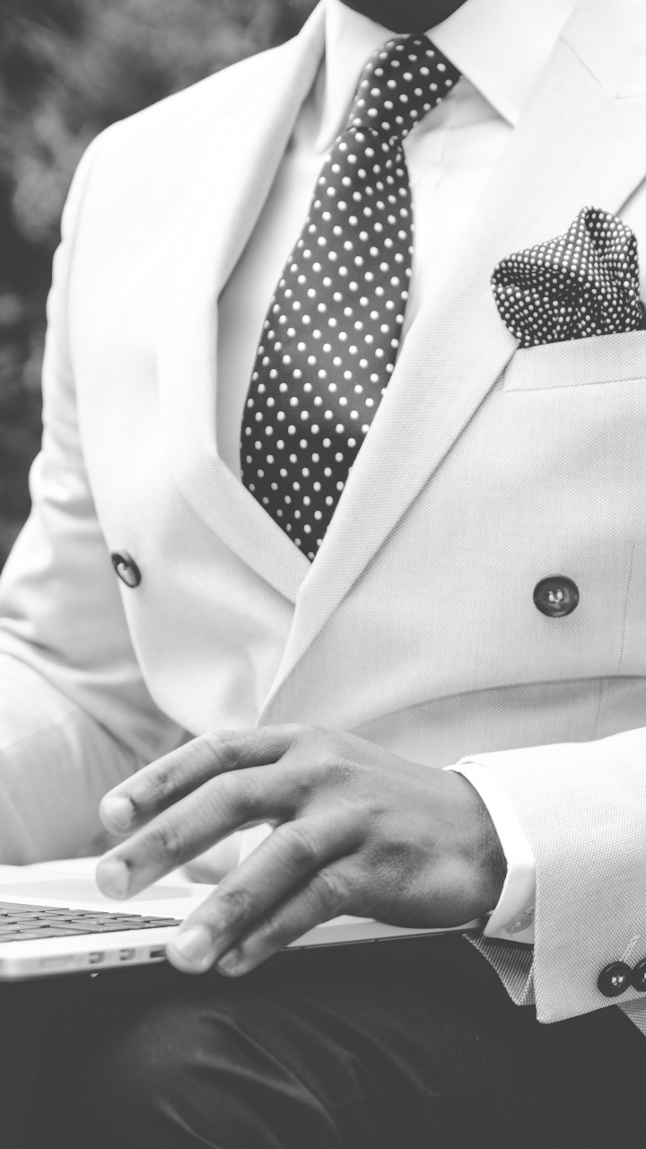 Suit, White, Business, Black and White, Arm. Wallpaper in 720x1280 Resolution