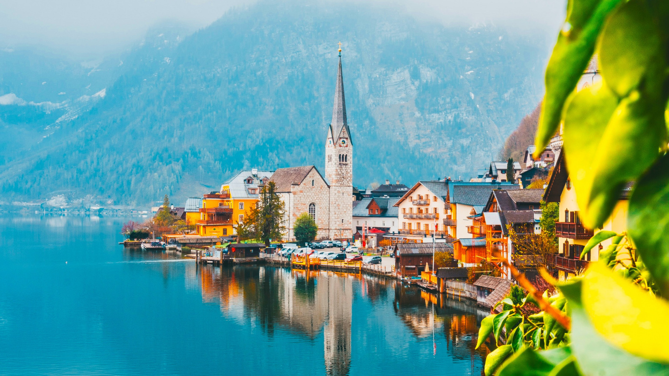 Water, Water Resources, Mountain, Building, Green. Wallpaper in 1366x768 Resolution