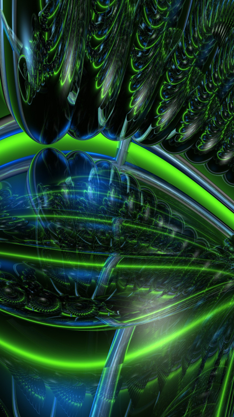Grünes Und Blaues Licht Digitales Hintergrundbild Light. Wallpaper in 750x1334 Resolution