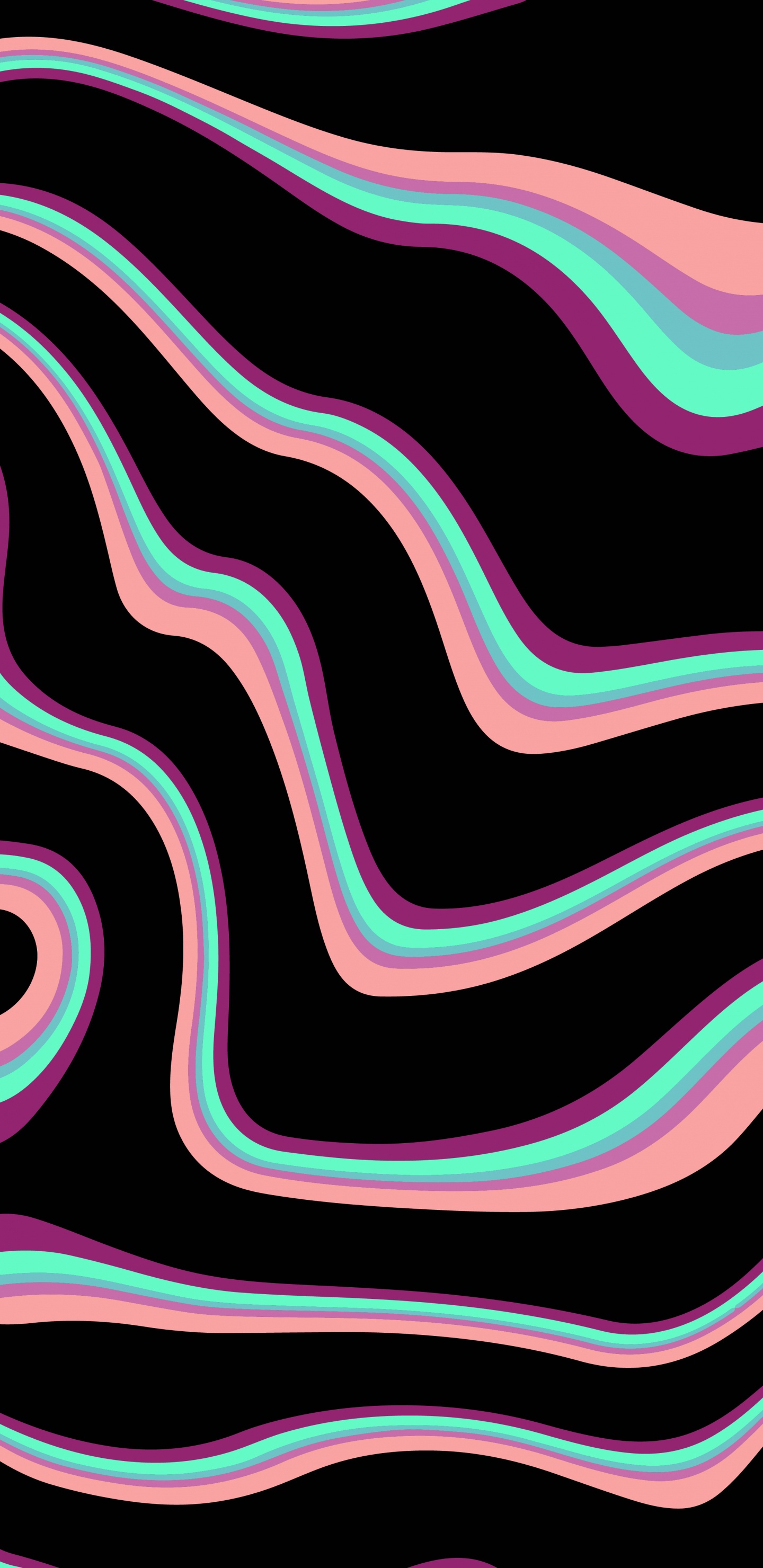 Pattern, Light, Green, Art, Pink. Wallpaper in 1440x2960 Resolution