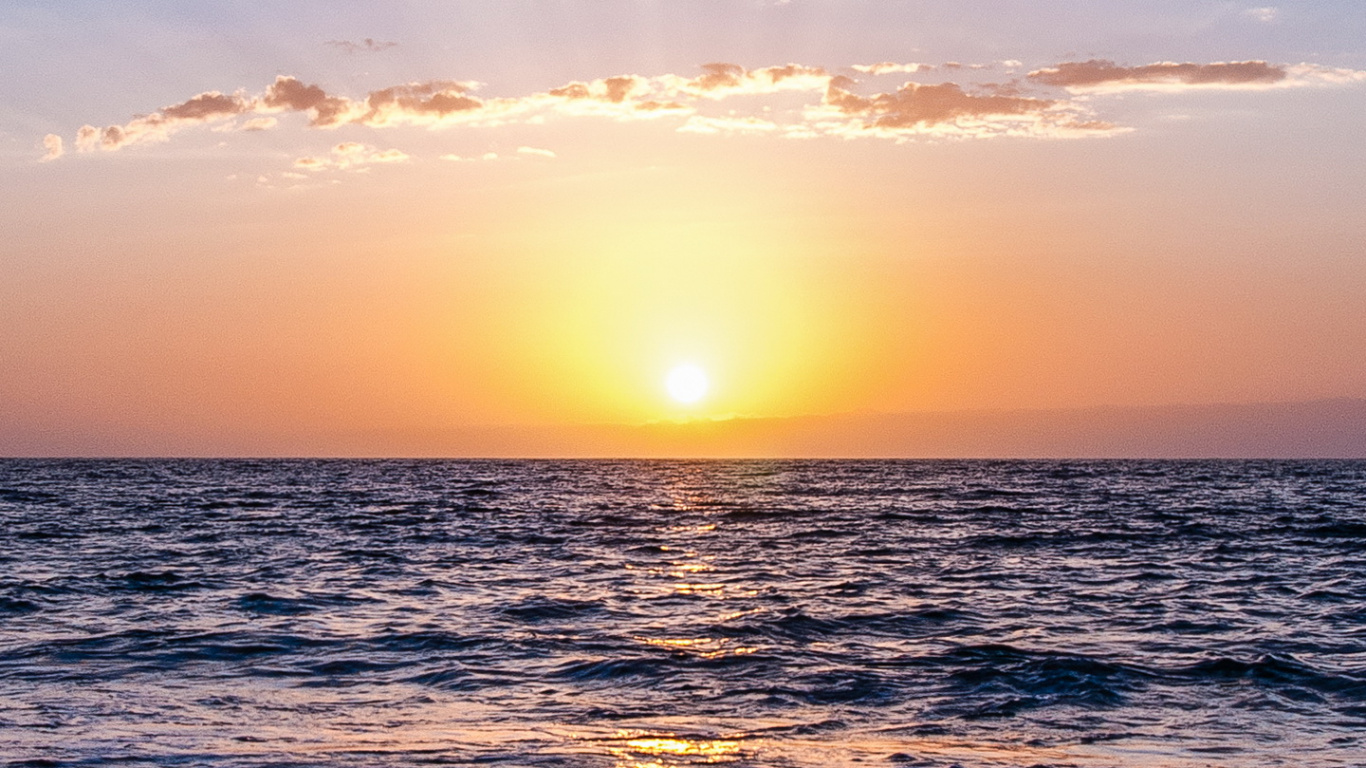 la Plage de Coucher du Soleil, Plage, Mer, Baie de Voile, Eau. Wallpaper in 1366x768 Resolution