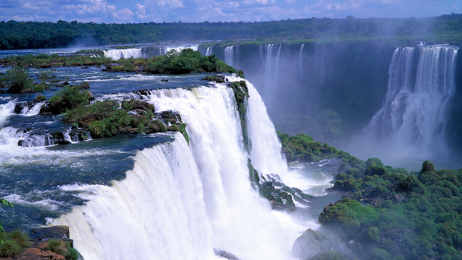 Waterfalls on Green Grass Field During Daytime. Wallpaper in 1920x1080 Resolution