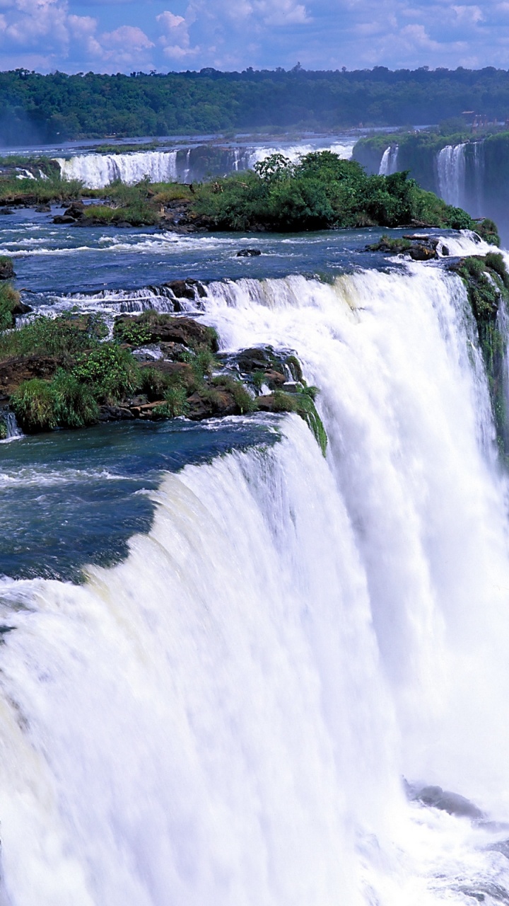 Waterfalls on Green Grass Field During Daytime. Wallpaper in 720x1280 Resolution