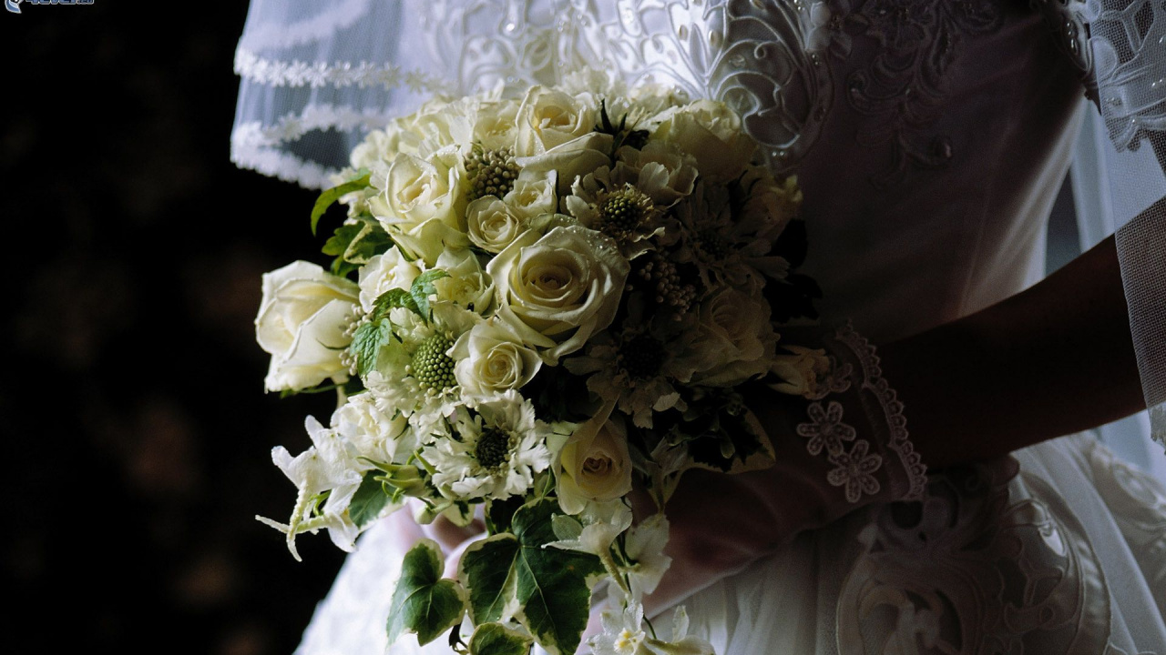 Braut, Blumenstrauss, Blumen Arrangieren, Schnittblumen, Floristik. Wallpaper in 1280x720 Resolution