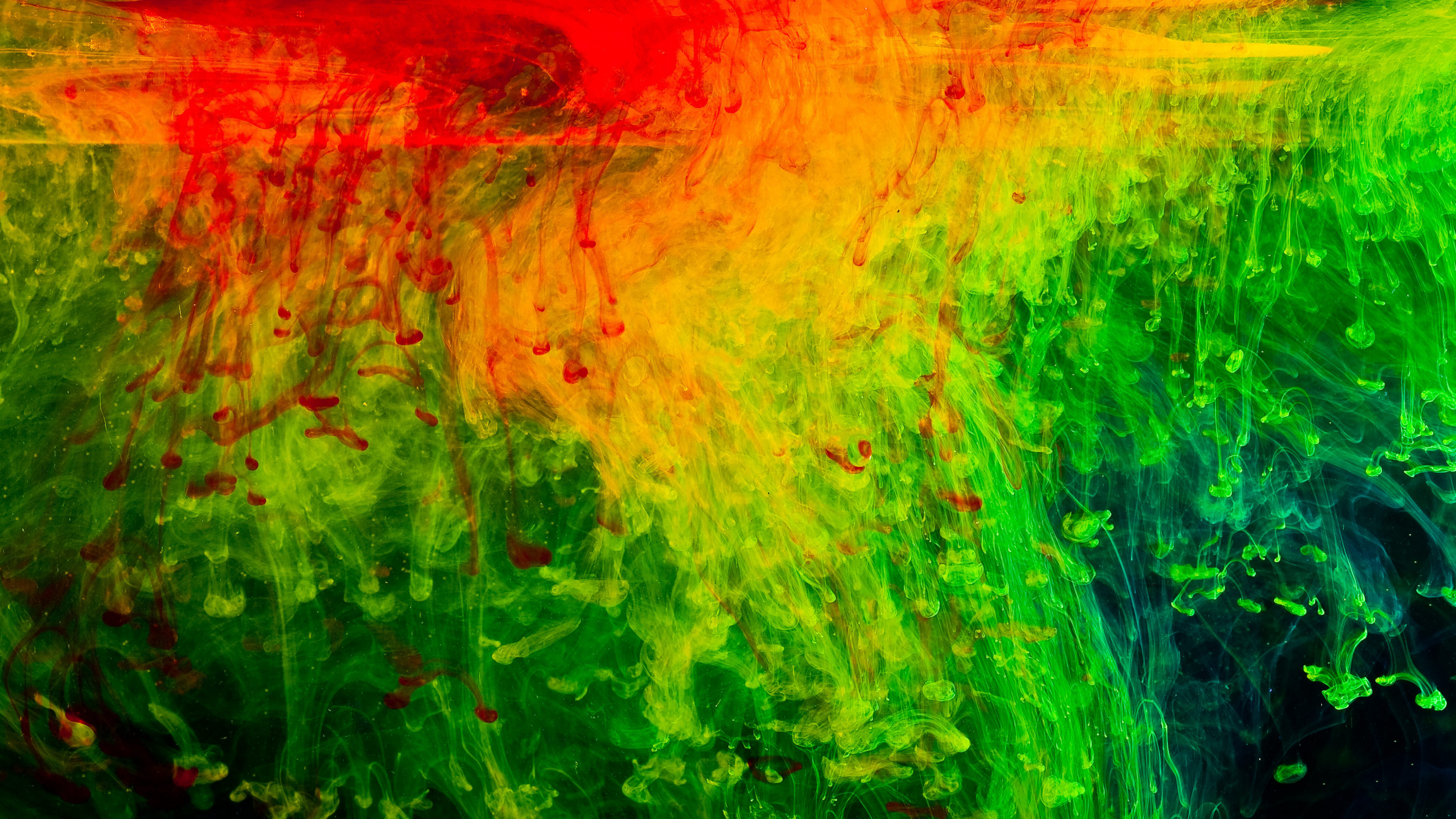 Green Orange and Blue Abstract Painting. Wallpaper in 3840x2160 Resolution