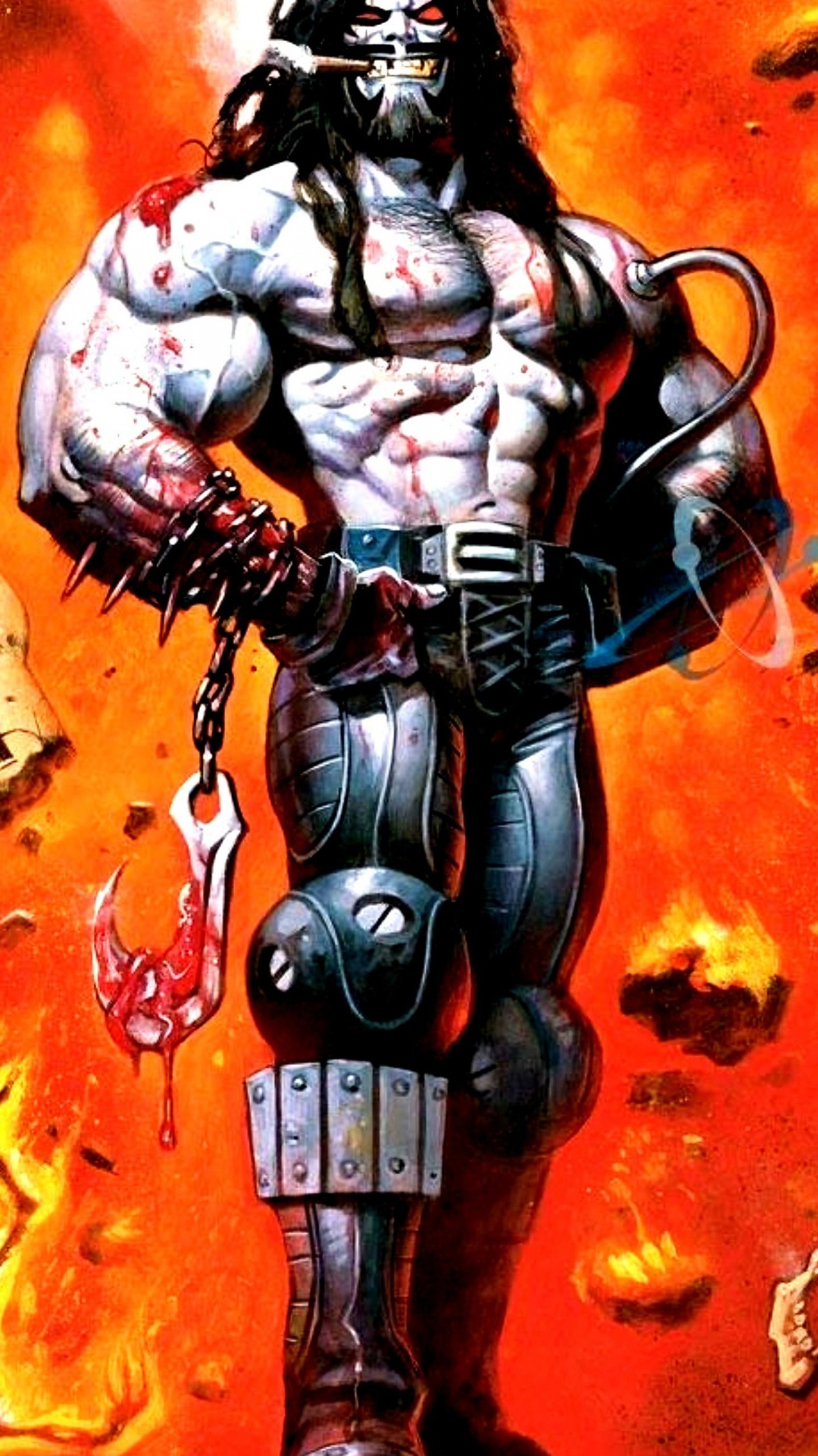 Lobo dc Comics, Art, Fiction, Cartoonist, Wolf. Wallpaper in 1080x1920 Resolution