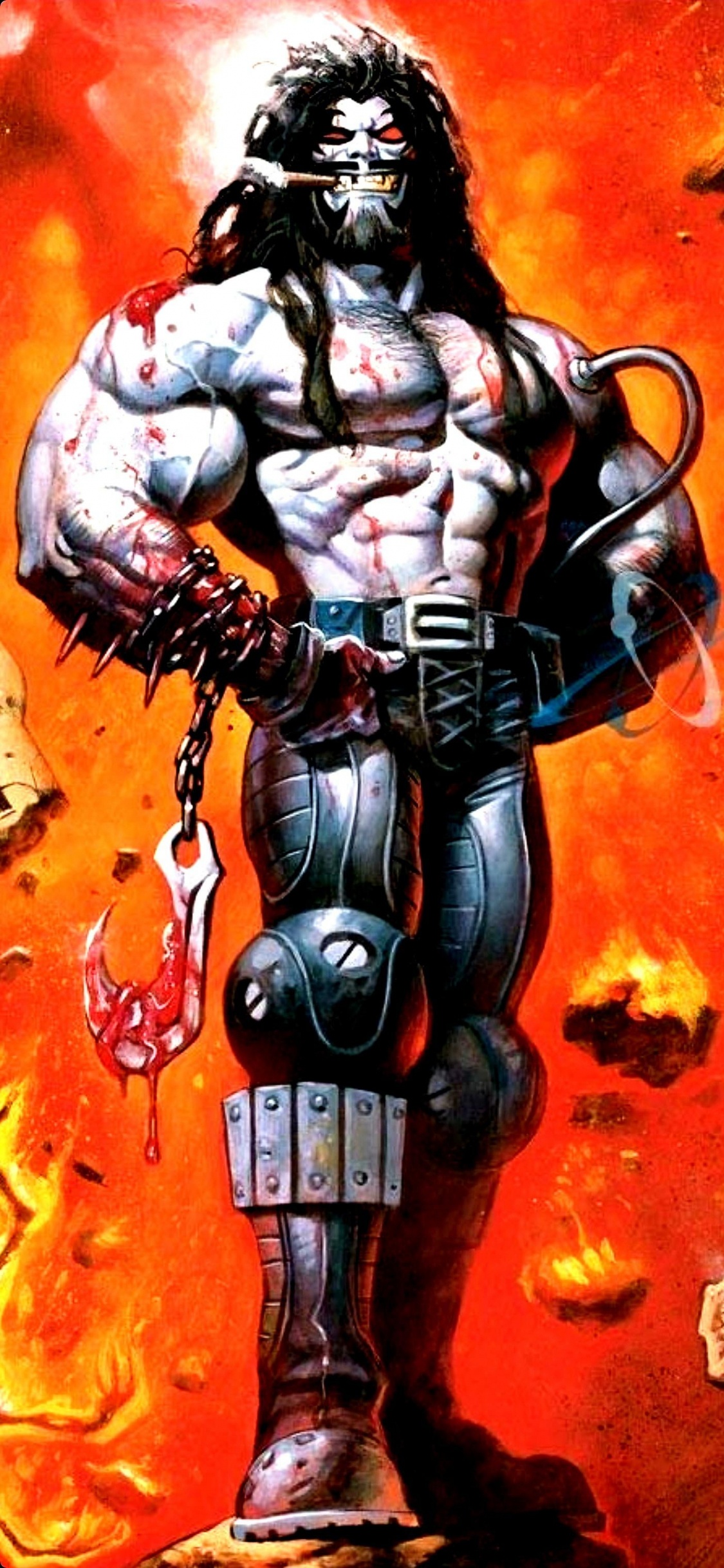 Lobo dc Comics, Art, Fiction, Cartoonist, Wolf. Wallpaper in 1125x2436 Resolution