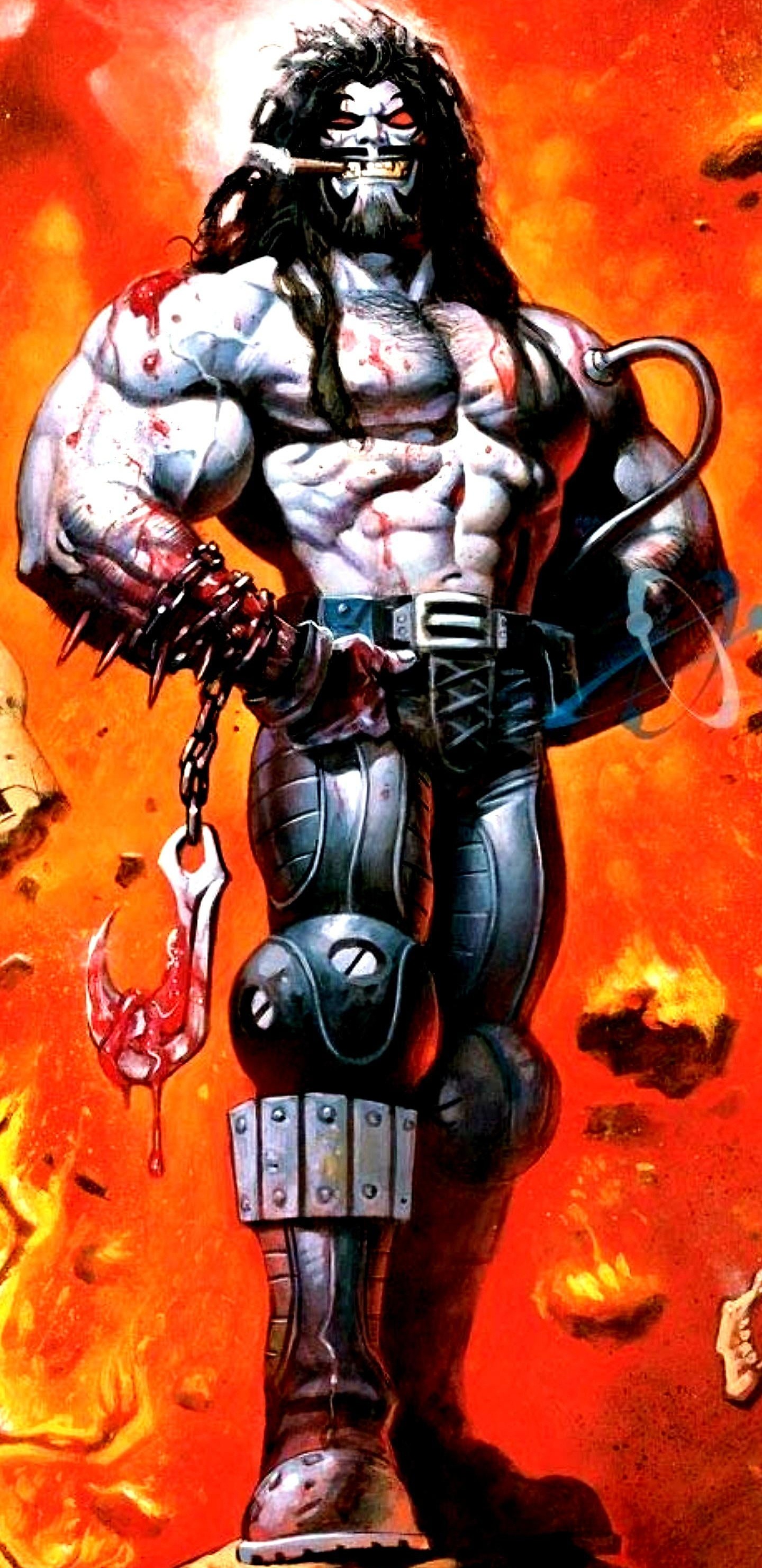 Lobo dc Comics, Art, Fiction, Cartoonist, Wolf. Wallpaper in 1440x2960 Resolution