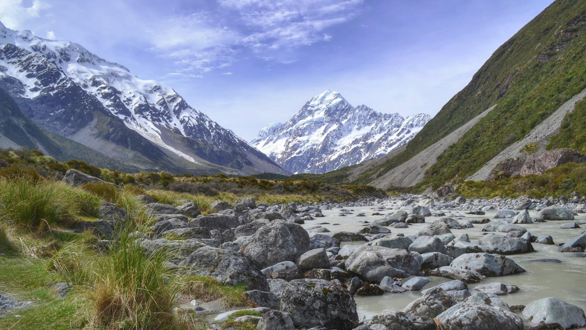 Rocky Mountain Under Blue Sky During Daytime. Wallpaper in 1920x1080 Resolution