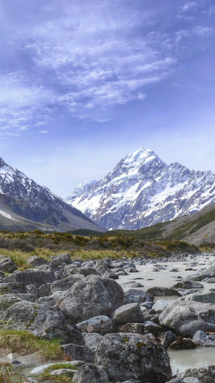 Rocky Mountain Under Blue Sky During Daytime. Wallpaper in 720x1280 Resolution