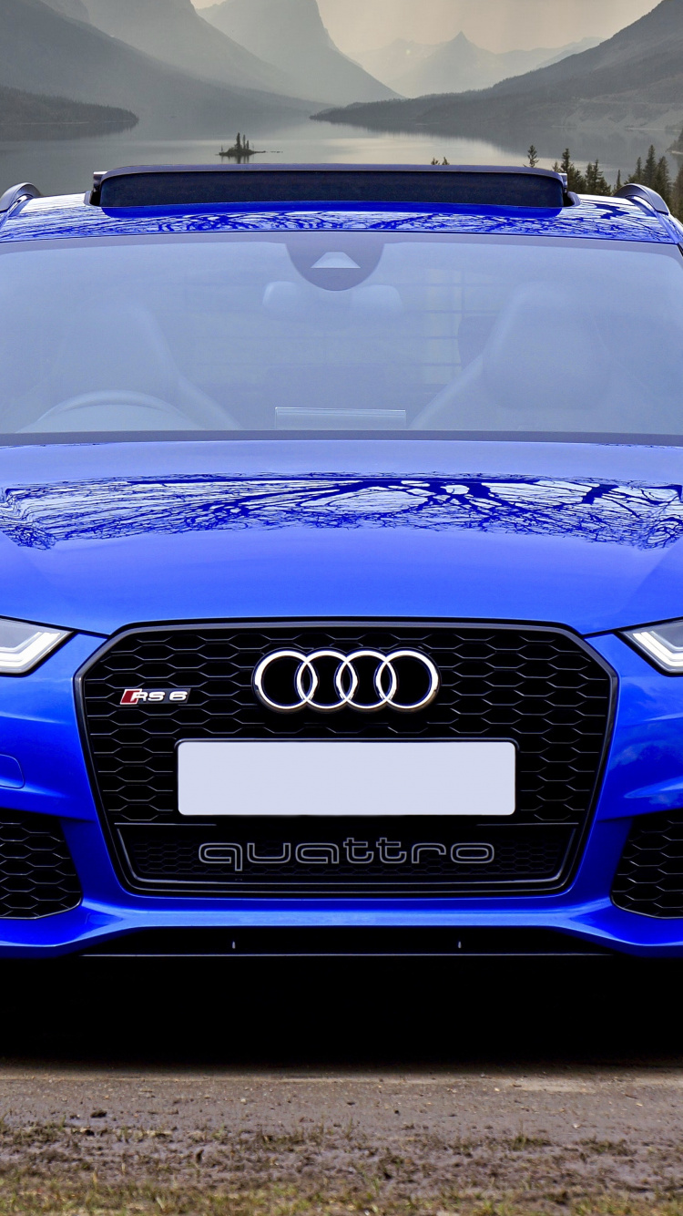 Blue Audi a 4 on Road During Daytime. Wallpaper in 750x1334 Resolution
