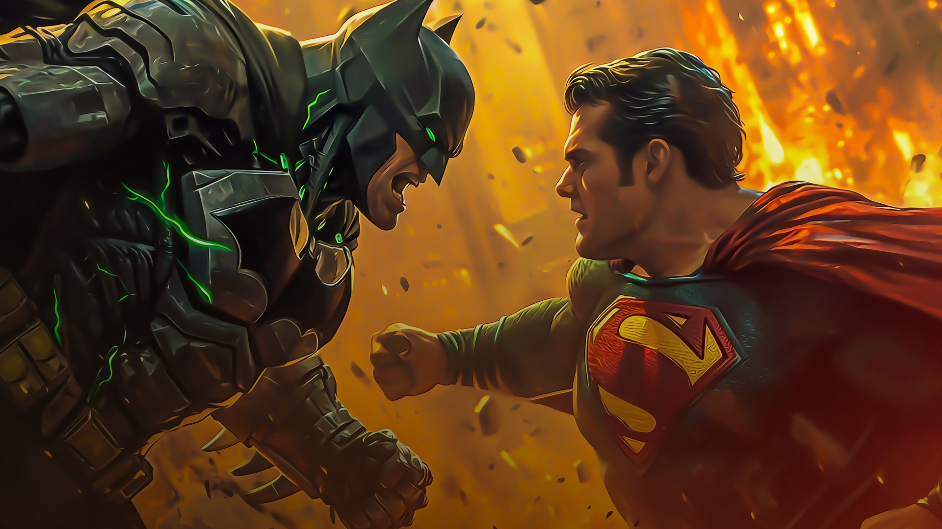 Man, Batman v Superman Dawn of Justice, Superman, Batman, Art. Wallpaper in 1920x1080 Resolution