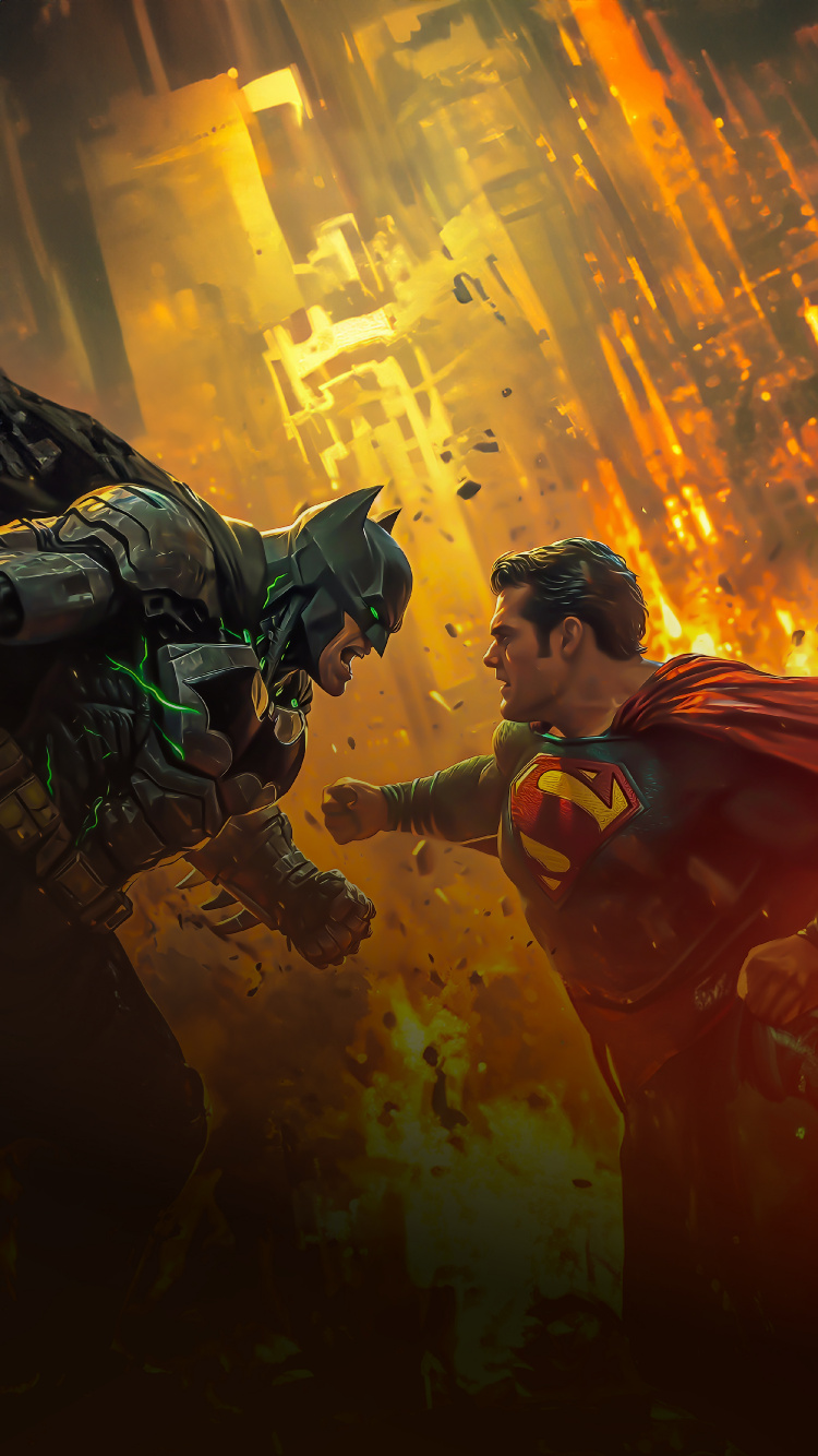 Man, Batman v Superman Dawn of Justice, Superman, Batman, Art. Wallpaper in 750x1334 Resolution