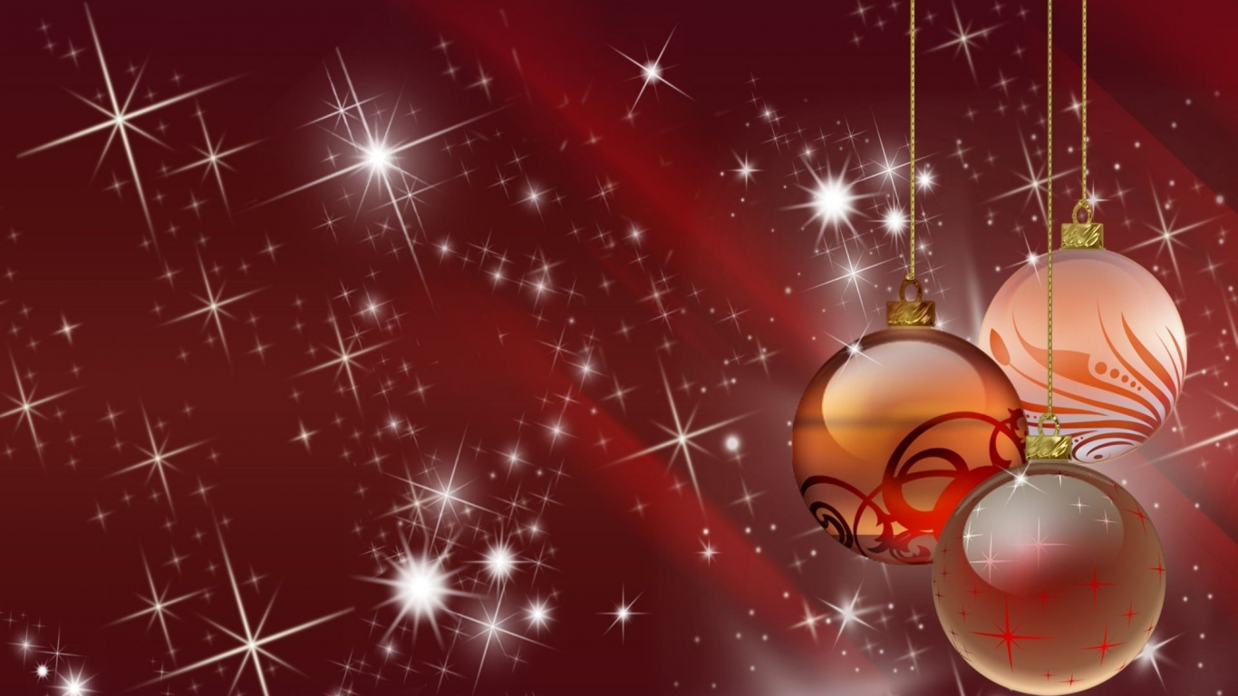 Christmas Day, Red, Christmas Ornament, Space, Event. Wallpaper in 1366x768 Resolution
