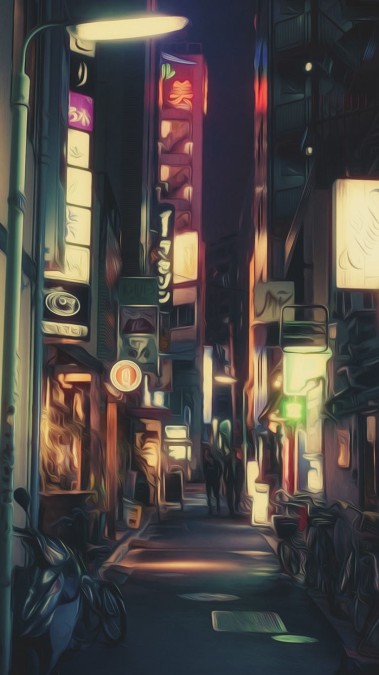 Cars Parked in Front of Store During Night Time. Wallpaper in 750x1334 Resolution