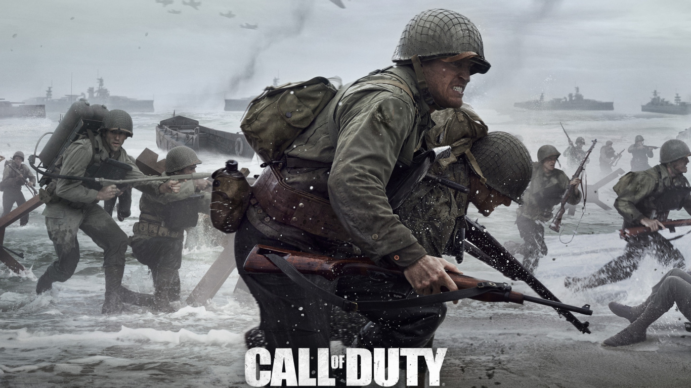 Call of Duty Ww2, Call of Duty WWII, Soldier, Army, Military. Wallpaper in 1366x768 Resolution