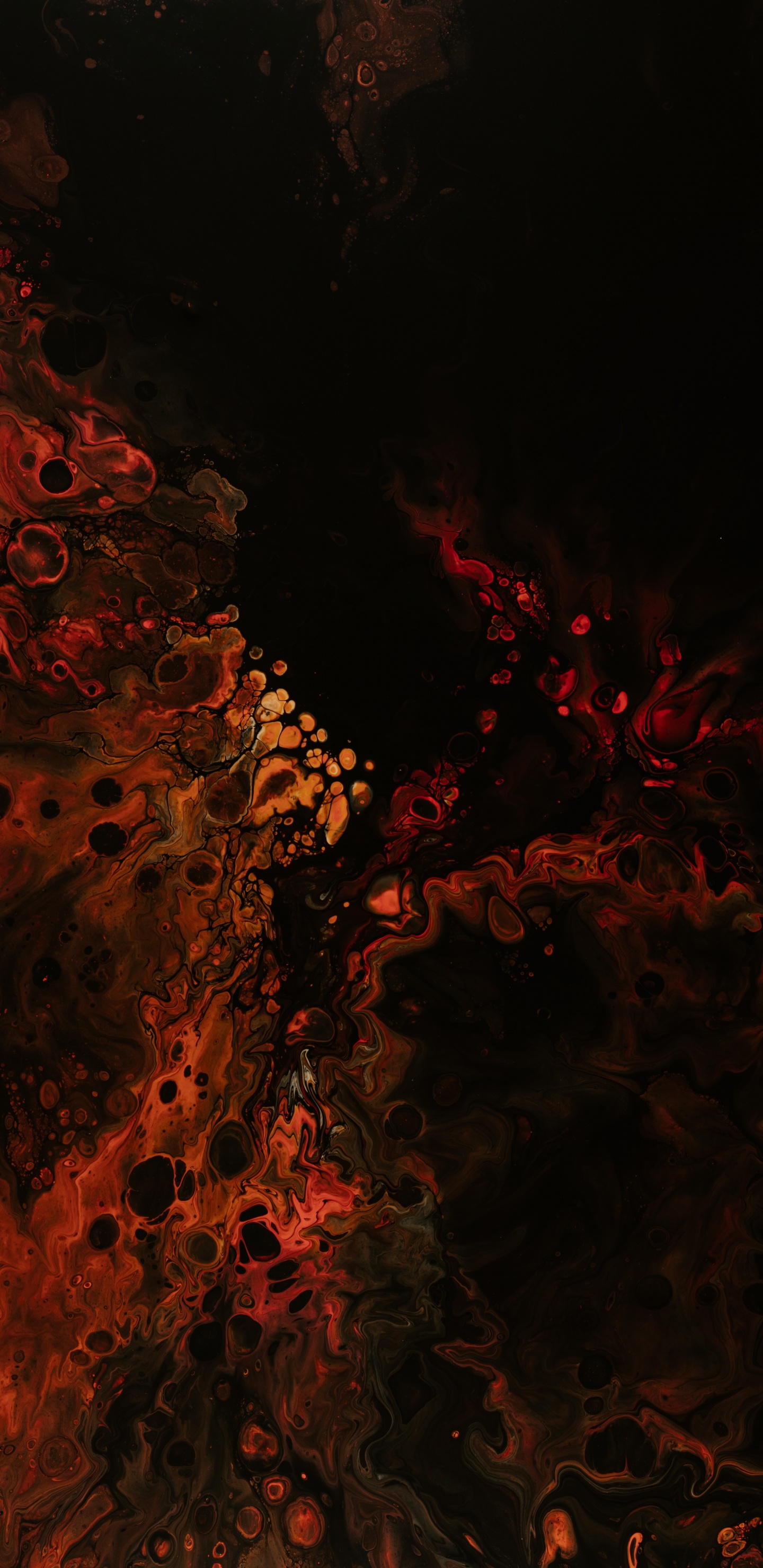 Rote Und Schwarze Abstrakte Malerei. Wallpaper in 1440x2960 Resolution