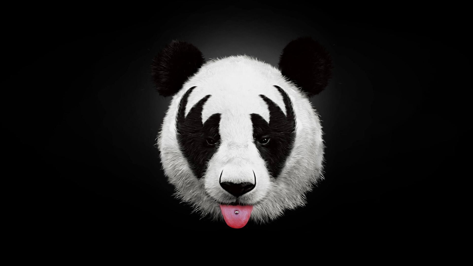 Illustration de Panda Blanc et Noir. Wallpaper in 1920x1080 Resolution