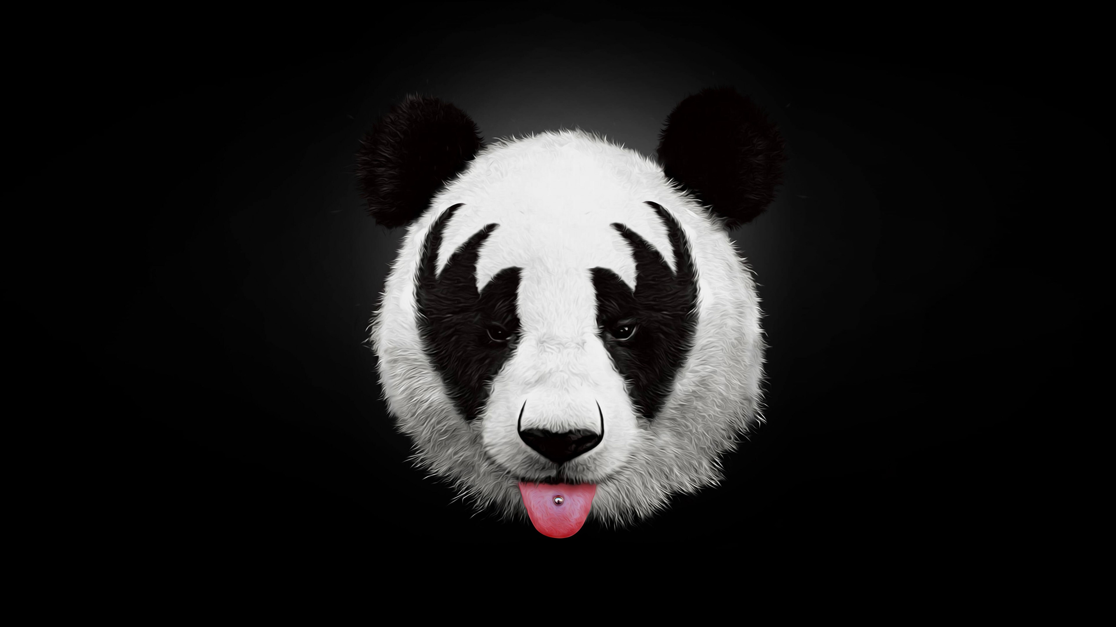Illustration de Panda Blanc et Noir. Wallpaper in 3840x2160 Resolution