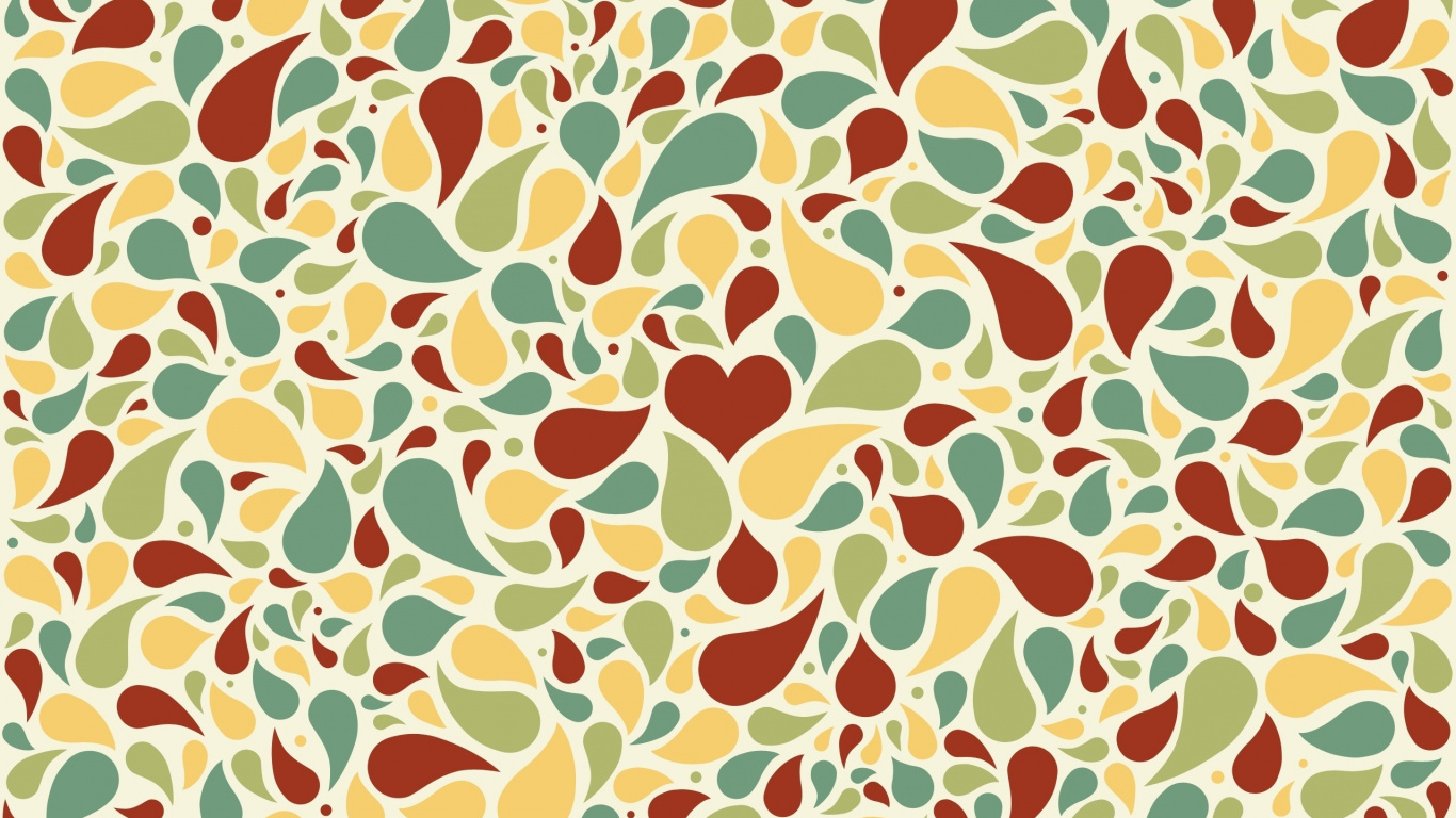 Rote Und Gelbe Herzillustration. Wallpaper in 1366x768 Resolution