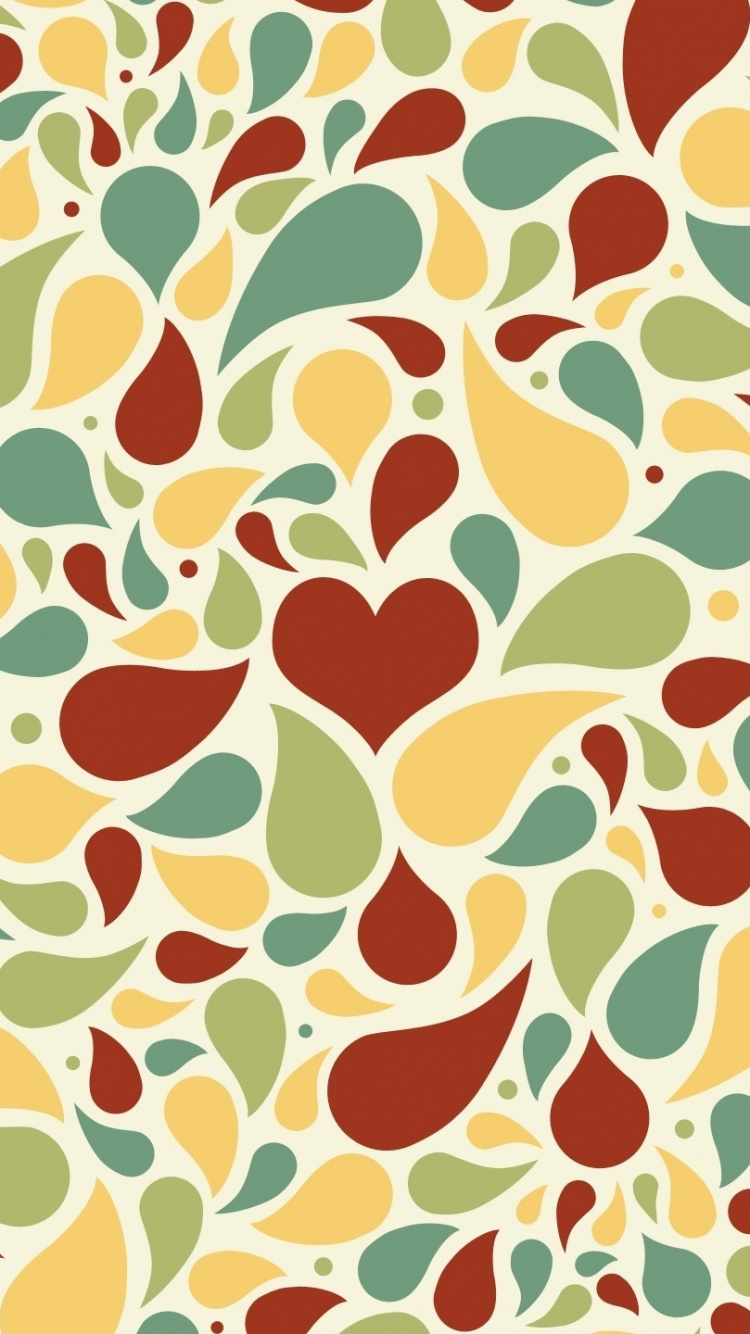 Rote Und Gelbe Herzillustration. Wallpaper in 750x1334 Resolution