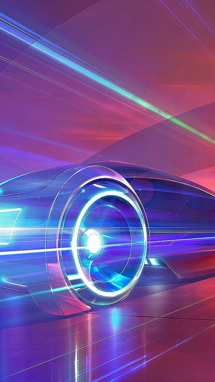 Blaues Und Gelbes Licht im Tunnel. Wallpaper in 750x1334 Resolution