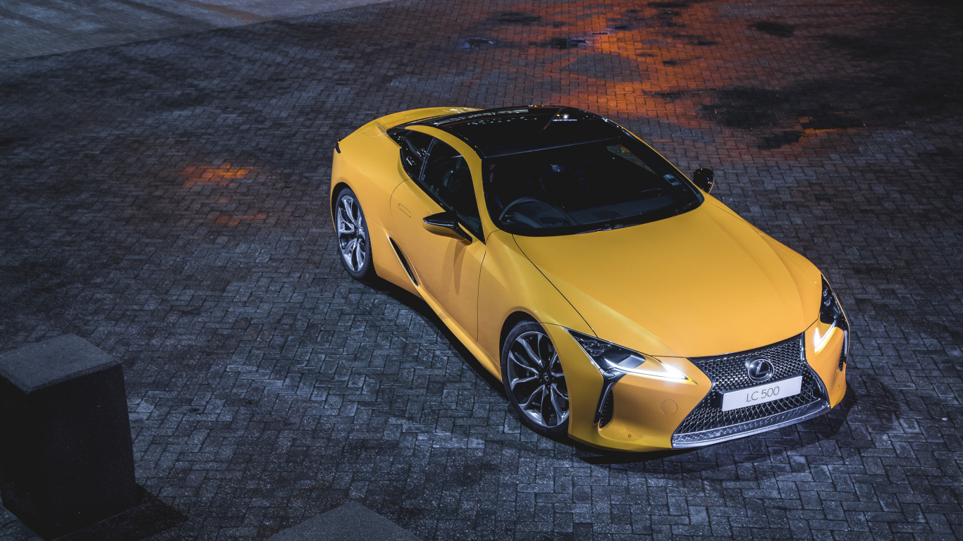 雷克萨斯, 黄色的, 中等尺寸的汽车, 是的雷克萨斯, 光 壁纸 1366x768 允许