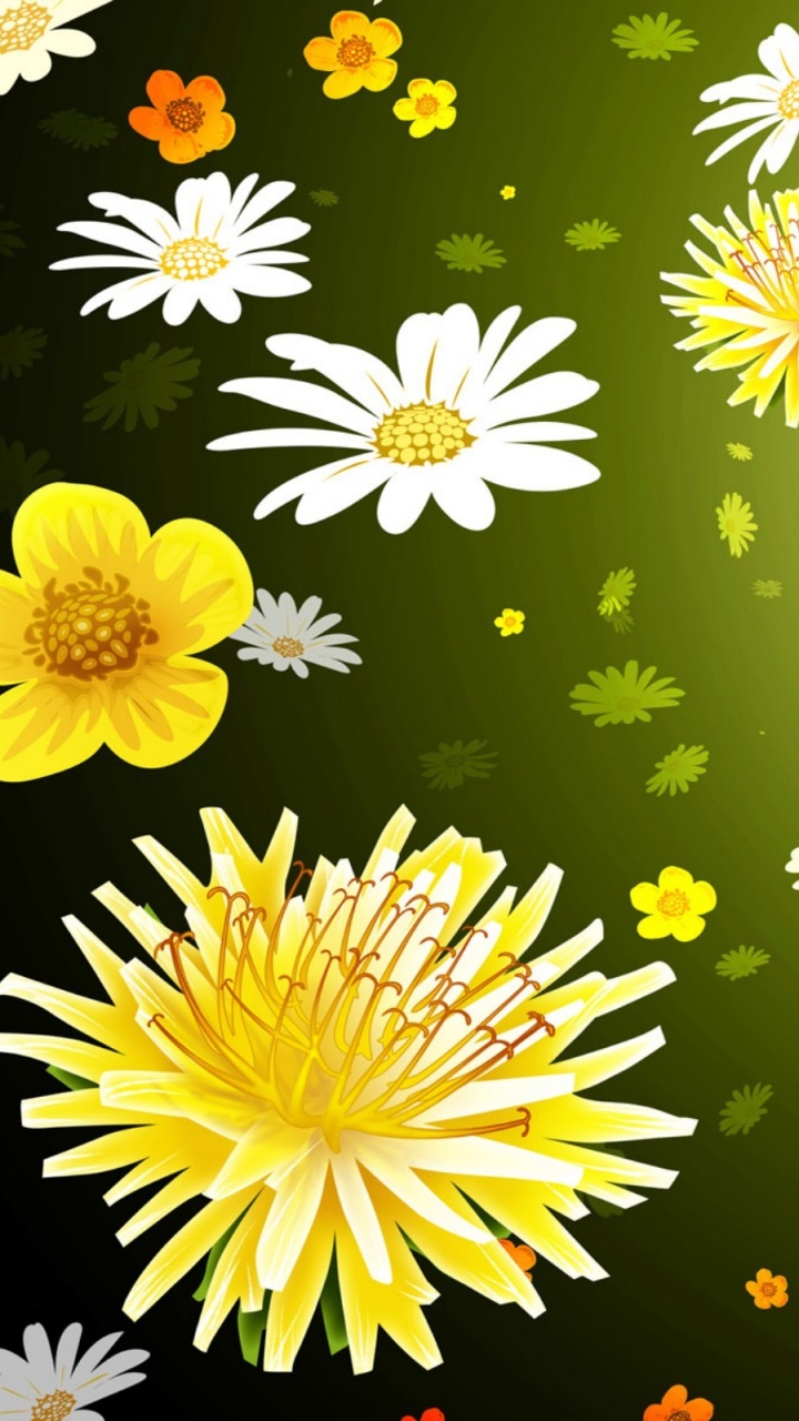 Textil Floral Verde y Blanco. Wallpaper in 720x1280 Resolution