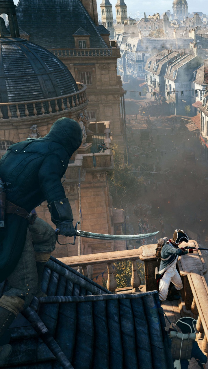 Assassins Creed Unity, Assassins Creed, Ubisoft, Jeu Pc, Ciel. Wallpaper in 720x1280 Resolution