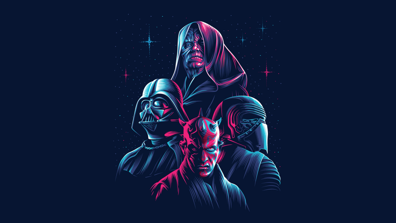 Star Wars, Darth Vader, Sheev Palpatine, r2 D2, C-3PO. Wallpaper in 1280x720 Resolution