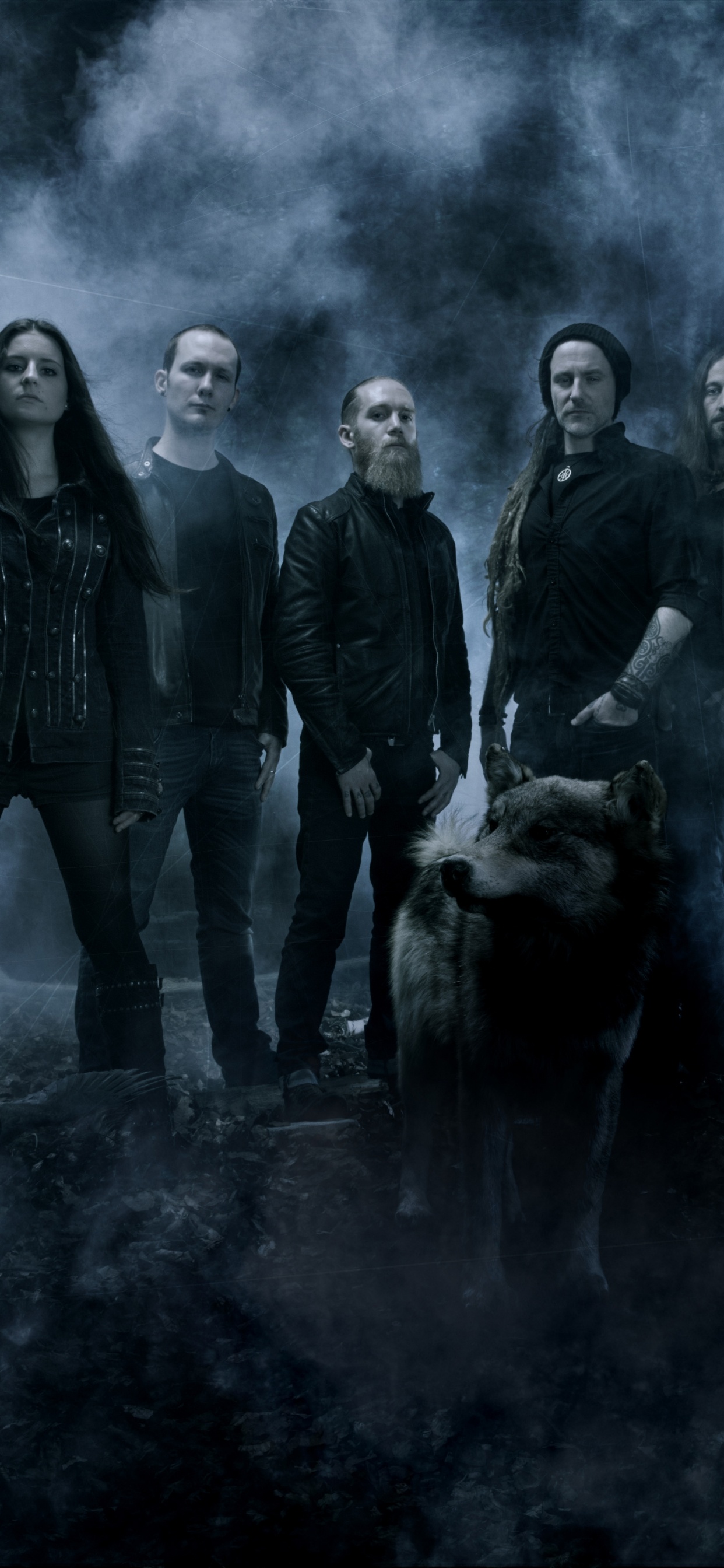 Eluveitie, Chrigel Glanzmann, Ategnatos, Slania, Darkness. Wallpaper in 1242x2688 Resolution