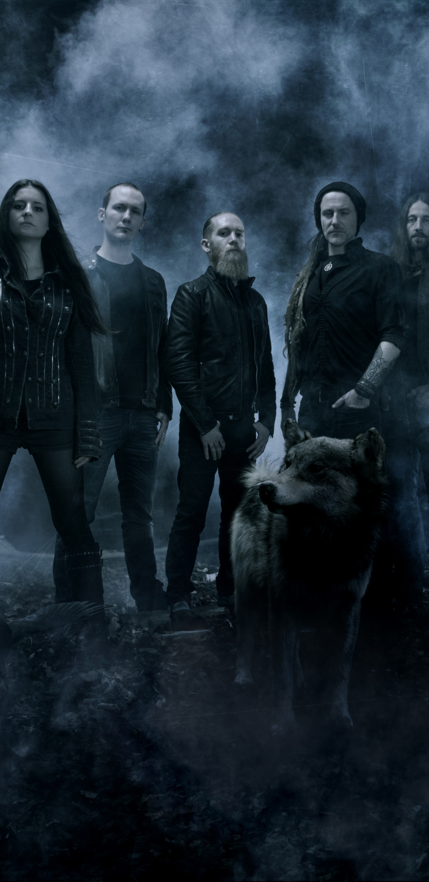 Eluveitie, Chrigel Glanzmann, Ategnatos, Slania, Darkness. Wallpaper in 1440x2960 Resolution