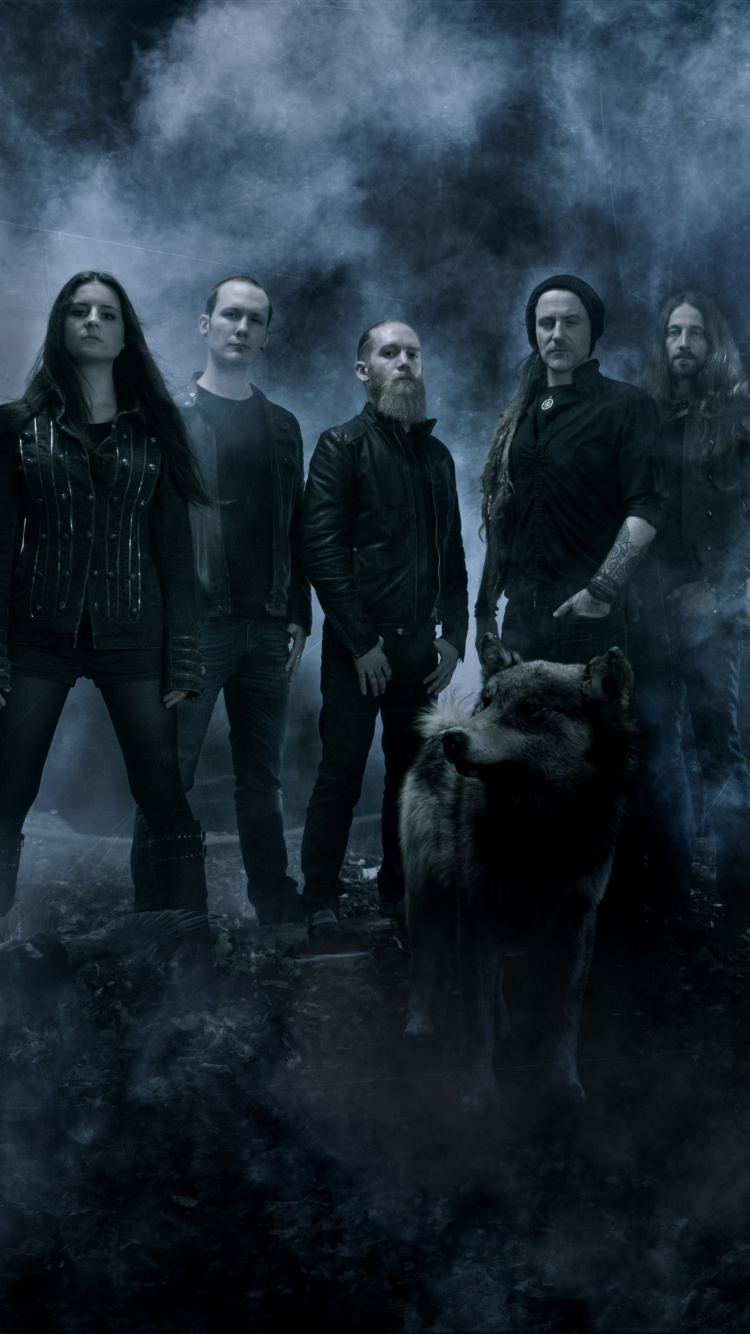 Eluveitie, Chrigel Glanzmann, Ategnatos, Slania, Darkness. Wallpaper in 750x1334 Resolution