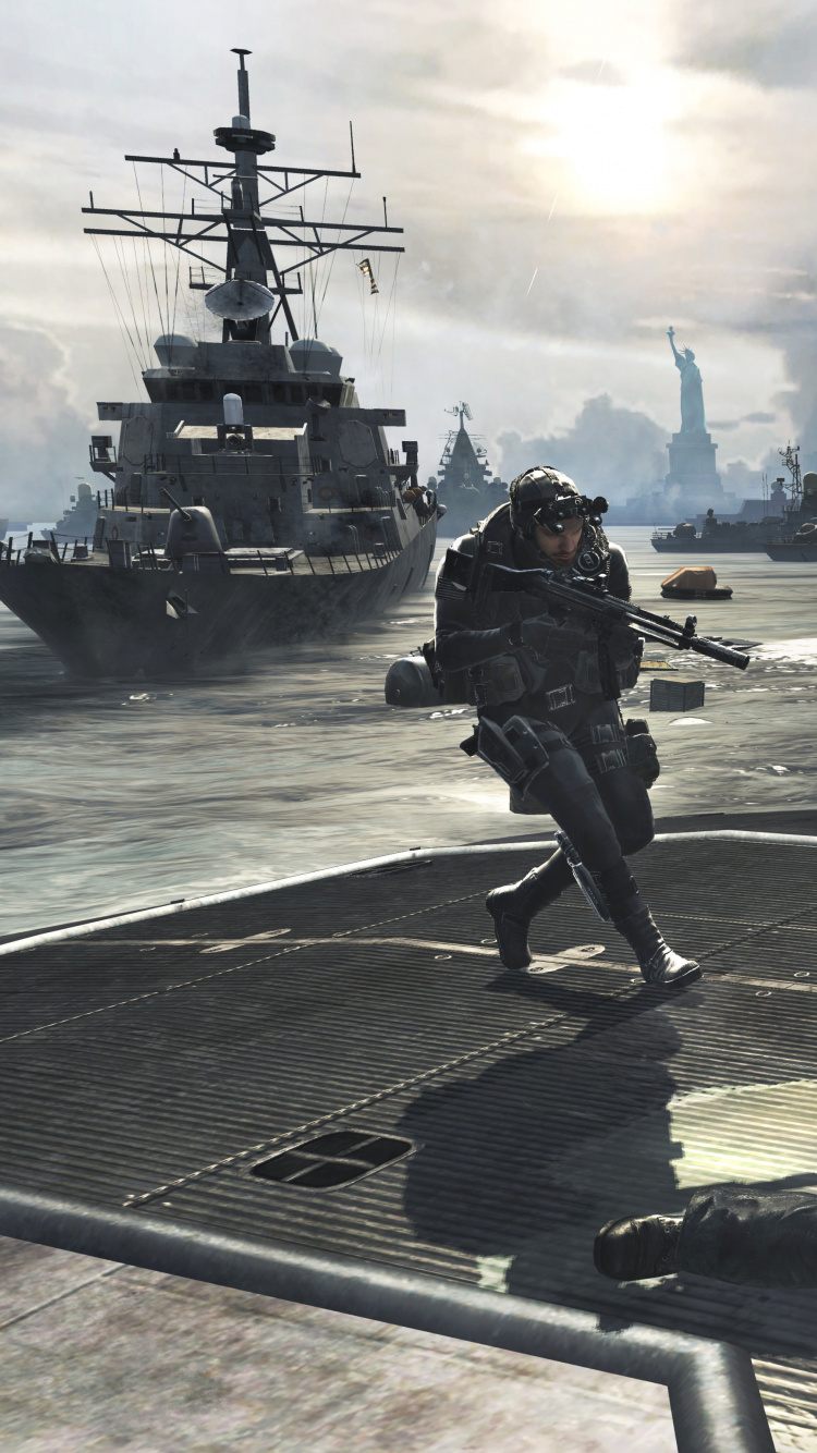 Call of Duty Modern Warfare 3, Call of Duty Modern Warfare 2, Call of Duty 4-modern Warfare, Playstation 3, Schlachtschiff. Wallpaper in 750x1334 Resolution