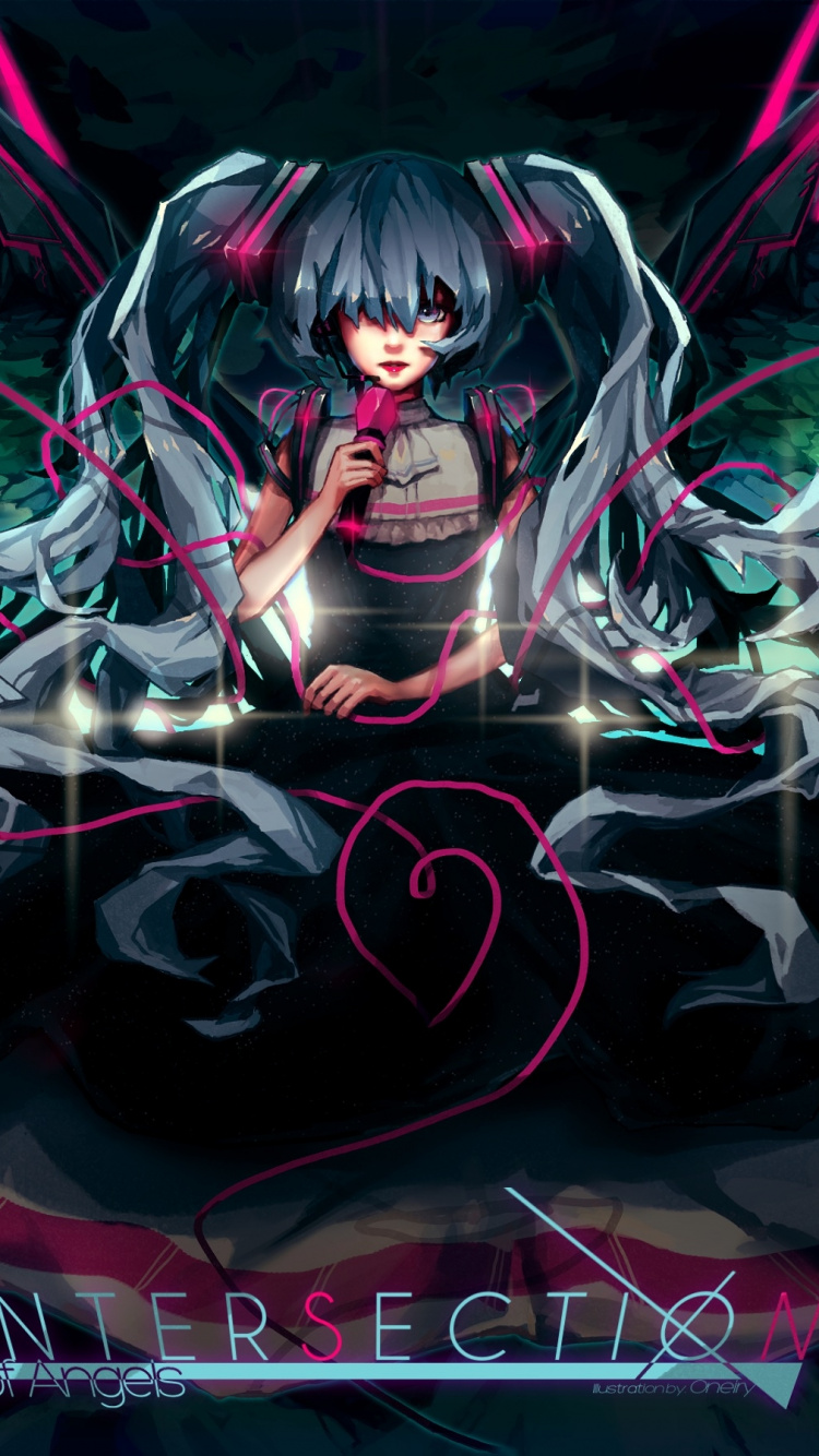 Personnage D'anime Féminin Aux Cheveux Noirs. Wallpaper in 750x1334 Resolution