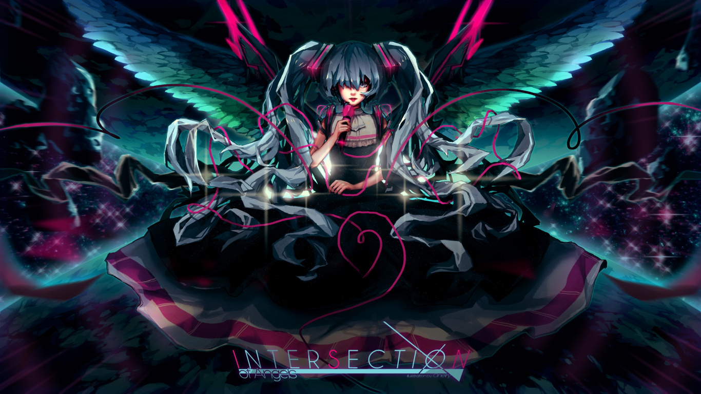 Personaje de Anime Femenino de Pelo Negro. Wallpaper in 1366x768 Resolution