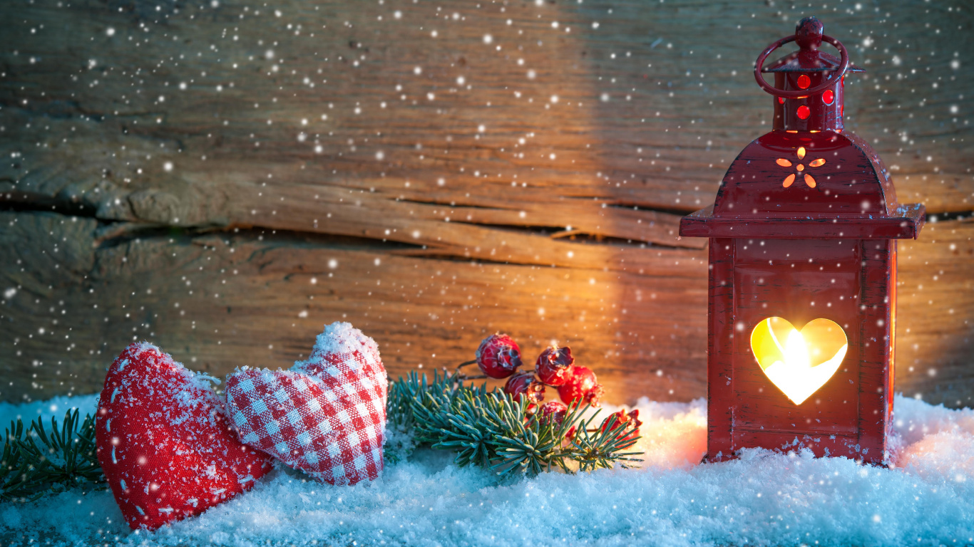 Christmas Lantern, Christmas Day, Lantern, Winter, Lighting. Wallpaper in 1366x768 Resolution