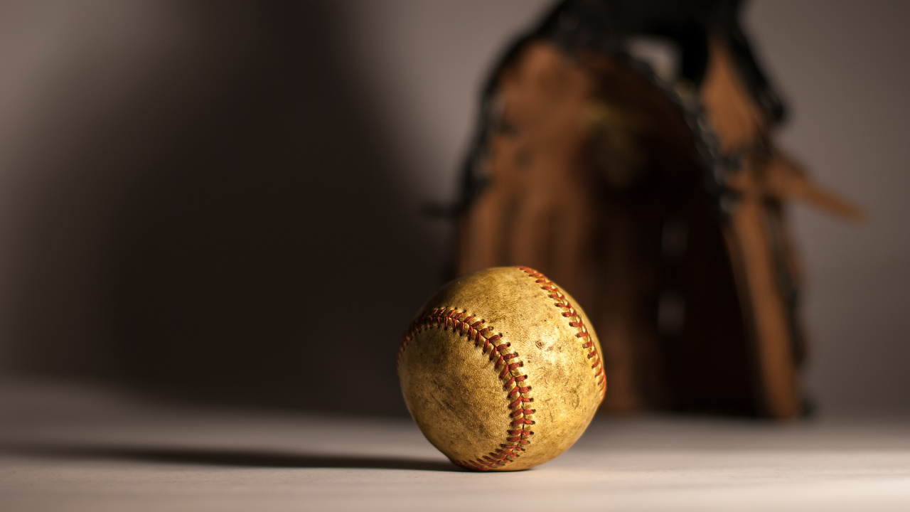 Brown Baseball on Brown Wooden Table. Wallpaper in 1280x720 Resolution
