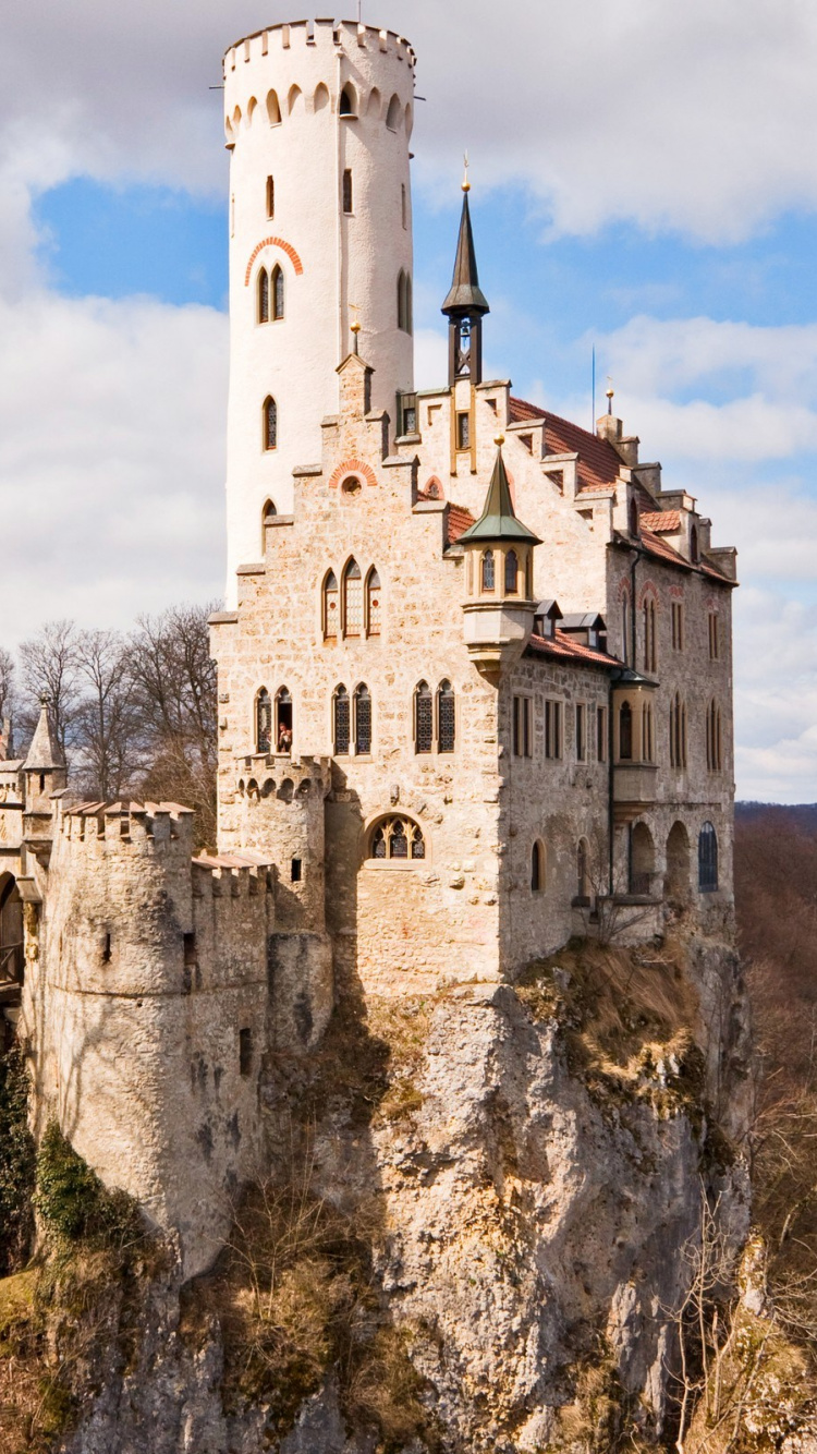 Grey Concrete Castle on Hill. Wallpaper in 750x1334 Resolution