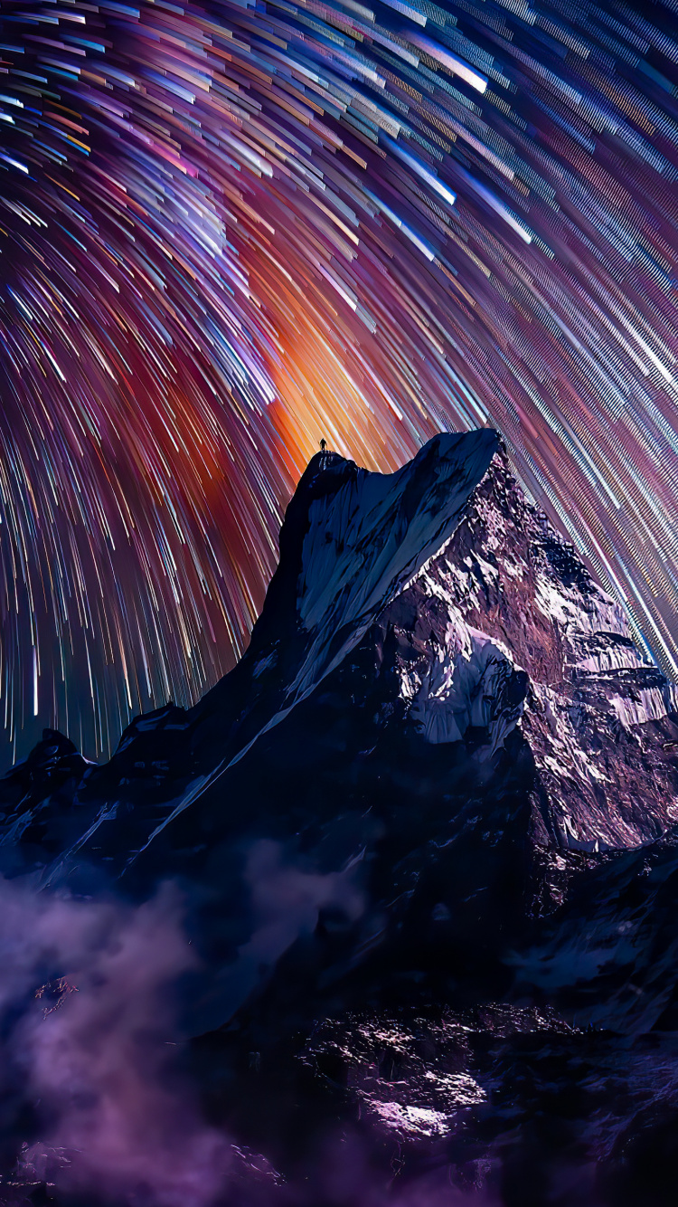 Cielo de la Noche, Ambiente, Paisaje Natural, Objeto Astronómico, Espacio. Wallpaper in 750x1334 Resolution