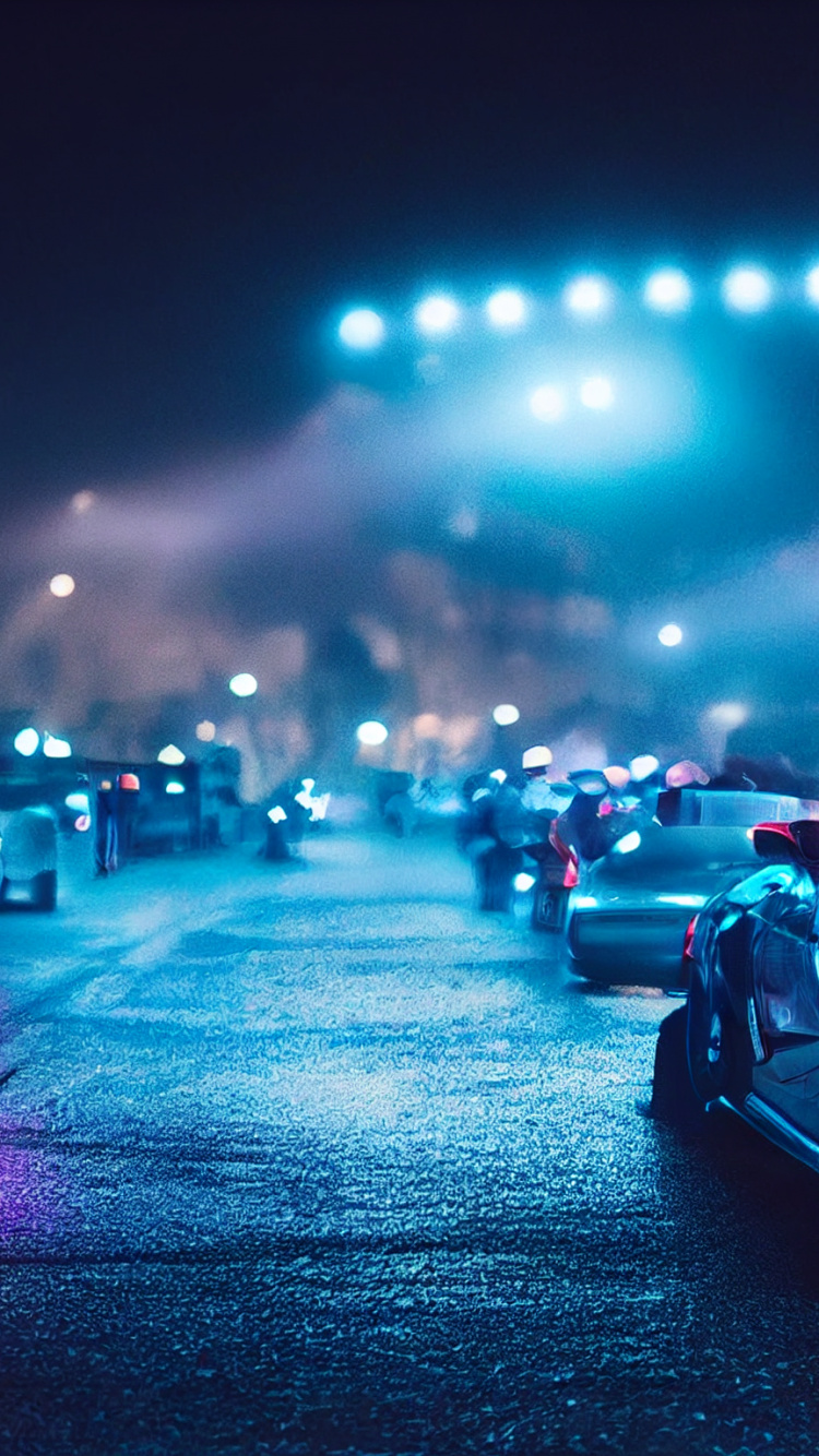 Nuit, Segment A, Voiture de Luxe, Supercar, L'éclairage Automobile. Wallpaper in 750x1334 Resolution