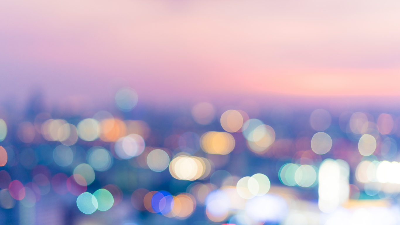 Luces Bokeh Azules y Blancas. Wallpaper in 1366x768 Resolution