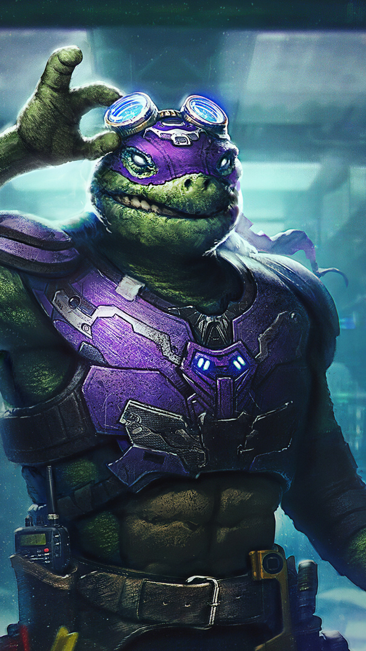 Purple and Green Monster Holding Rifle. Wallpaper in 750x1334 Resolution