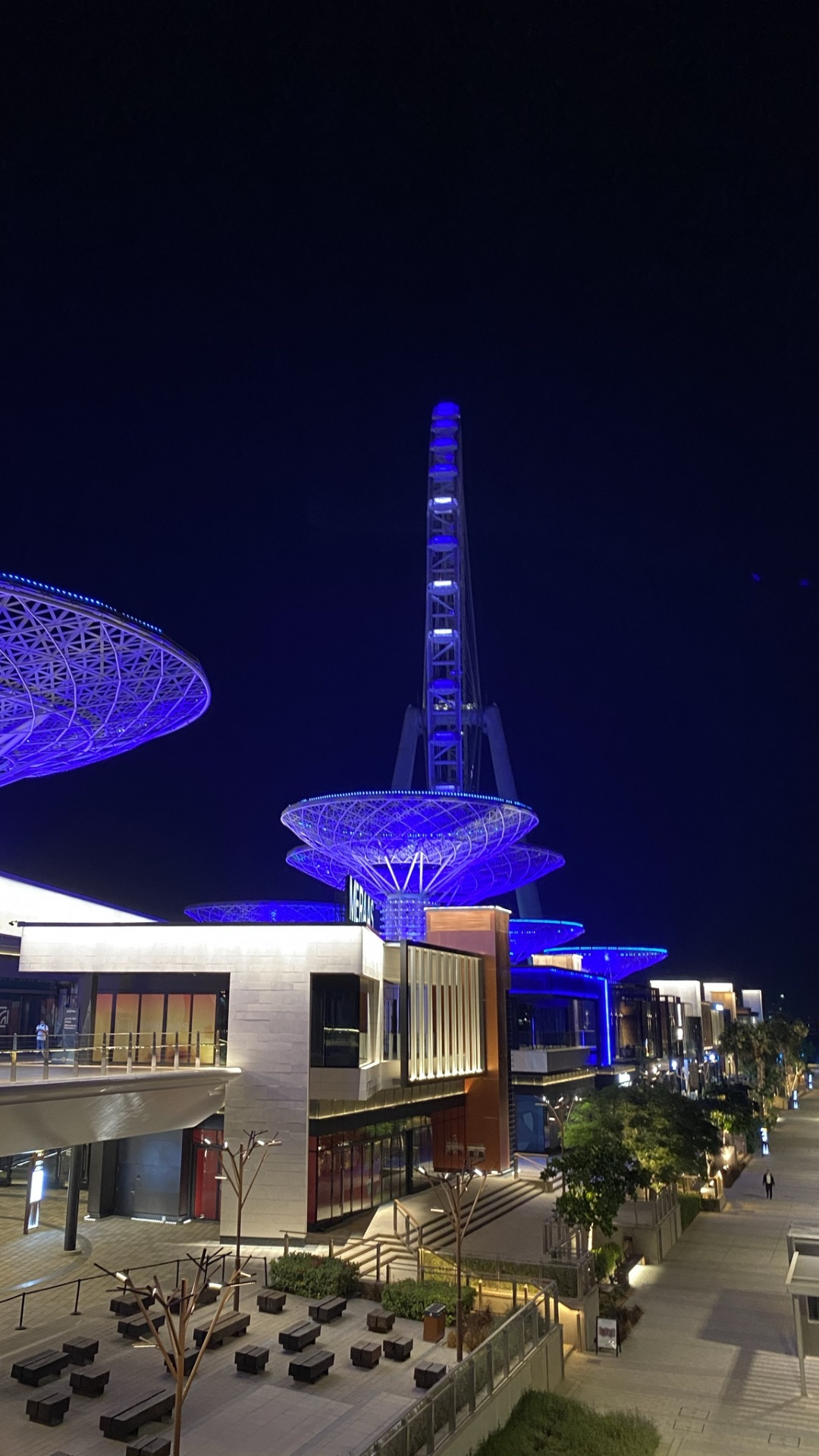 Dubaï, Bleu Majorelle, Nuit, Électricité, Minuit. Wallpaper in 1080x1920 Resolution