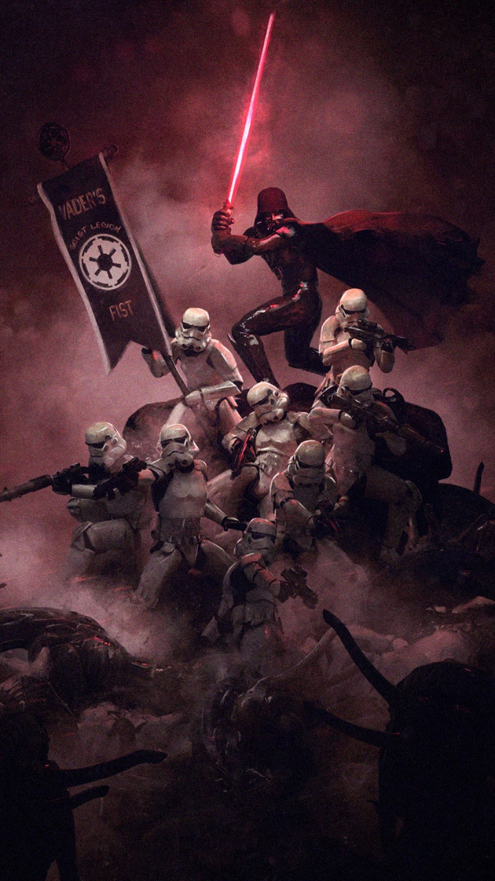 Star Wars, Stormtrooper, Darth Vader, The Mandalorian, Star Wars Stormtrooper Kunst. Wallpaper in 720x1280 Resolution